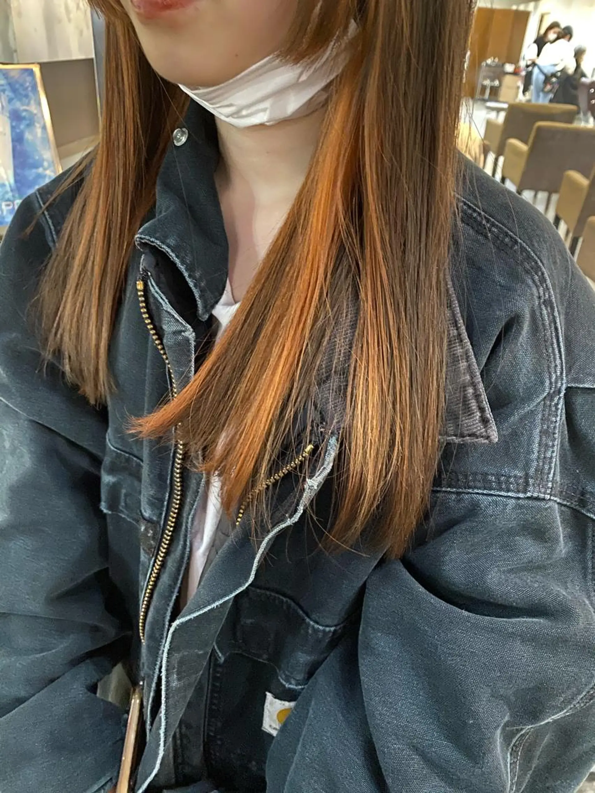 セミロング カラー パーマ ヘアアレンジ メンズ キッズ ネイル viewstokyo所属・mana 暖色カラーカットのヘアスタイル