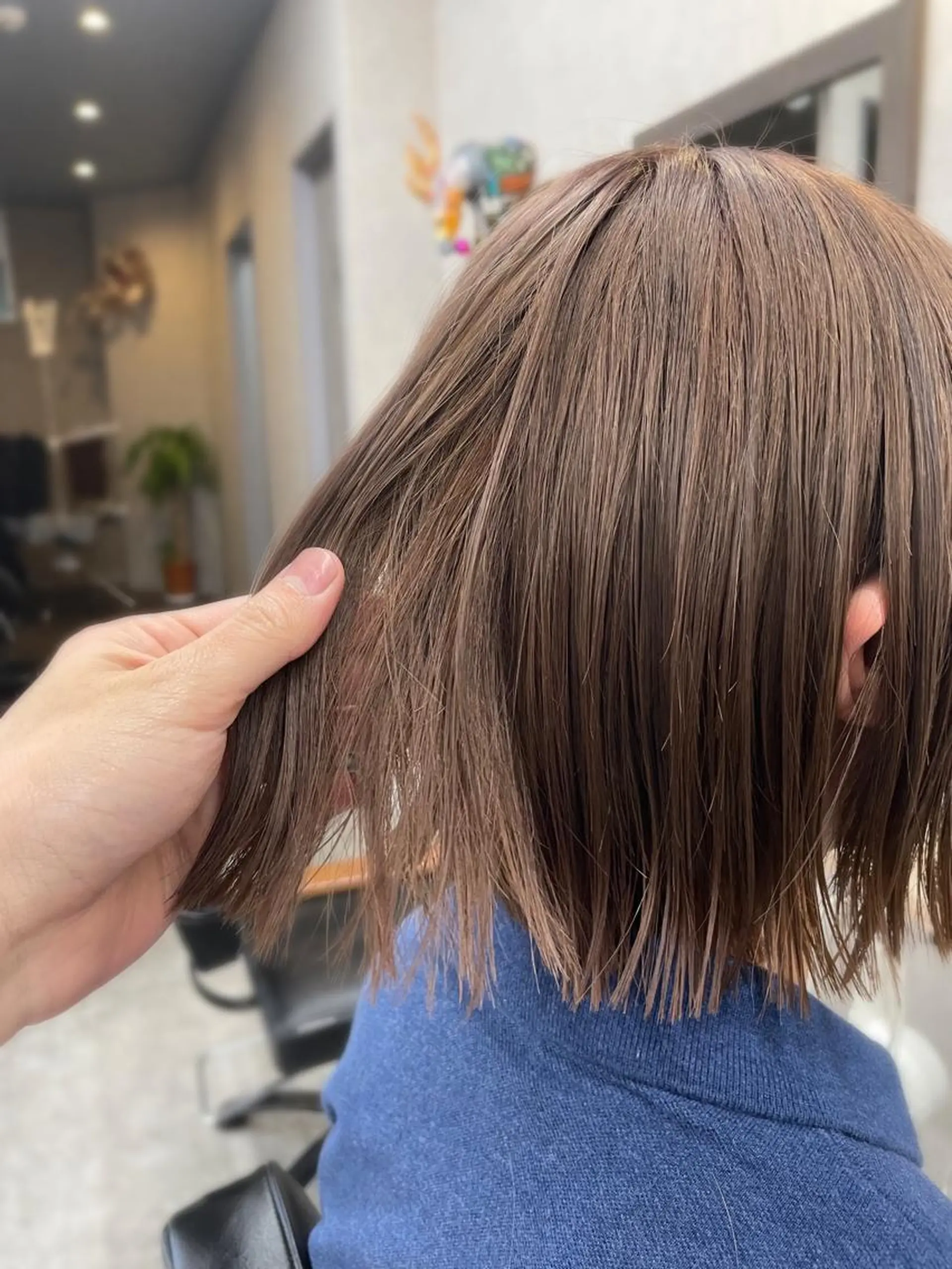 ショート カラー ベージュカラー ピンクカラー ピンクベージュ カット ヘアカラー トリートメント いなみね はるきのヘアスタイル