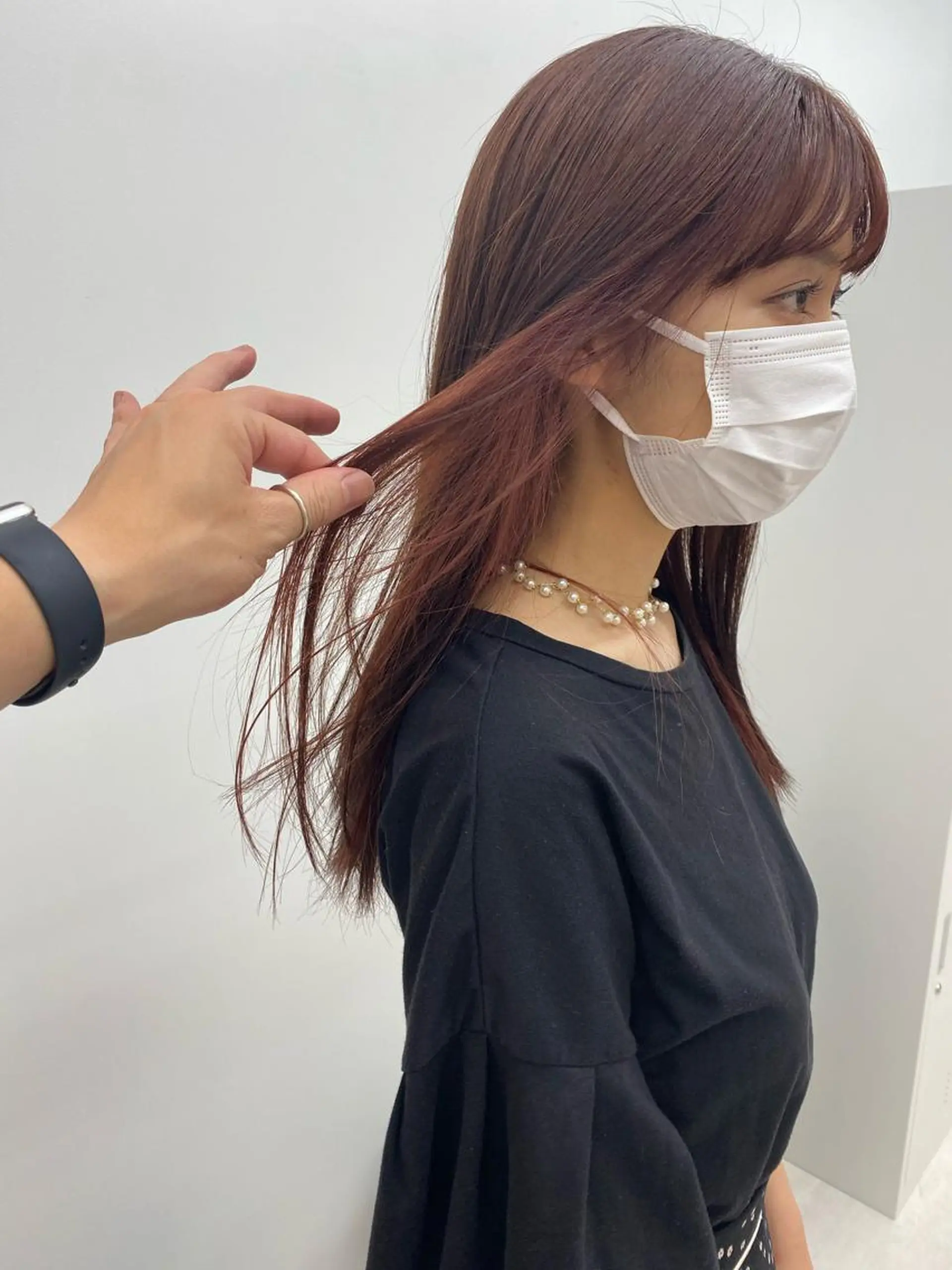 セミロング カラー ピンクカラー カット ヘアカラー トリートメント 仲川 和人のヘアスタイル