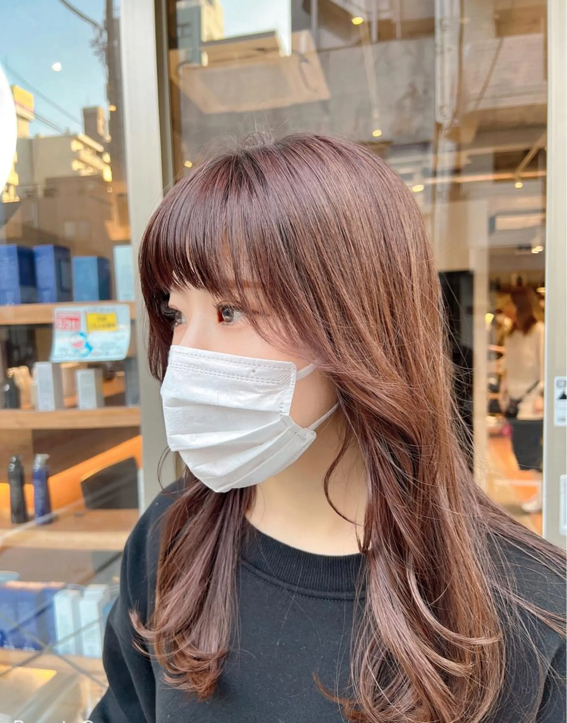 セミロング 顔まわりレイヤー レイヤーカット カット ヘアカラー トリートメント ✨上品可愛い 時短艶髪/後藤✨のヘアスタイル