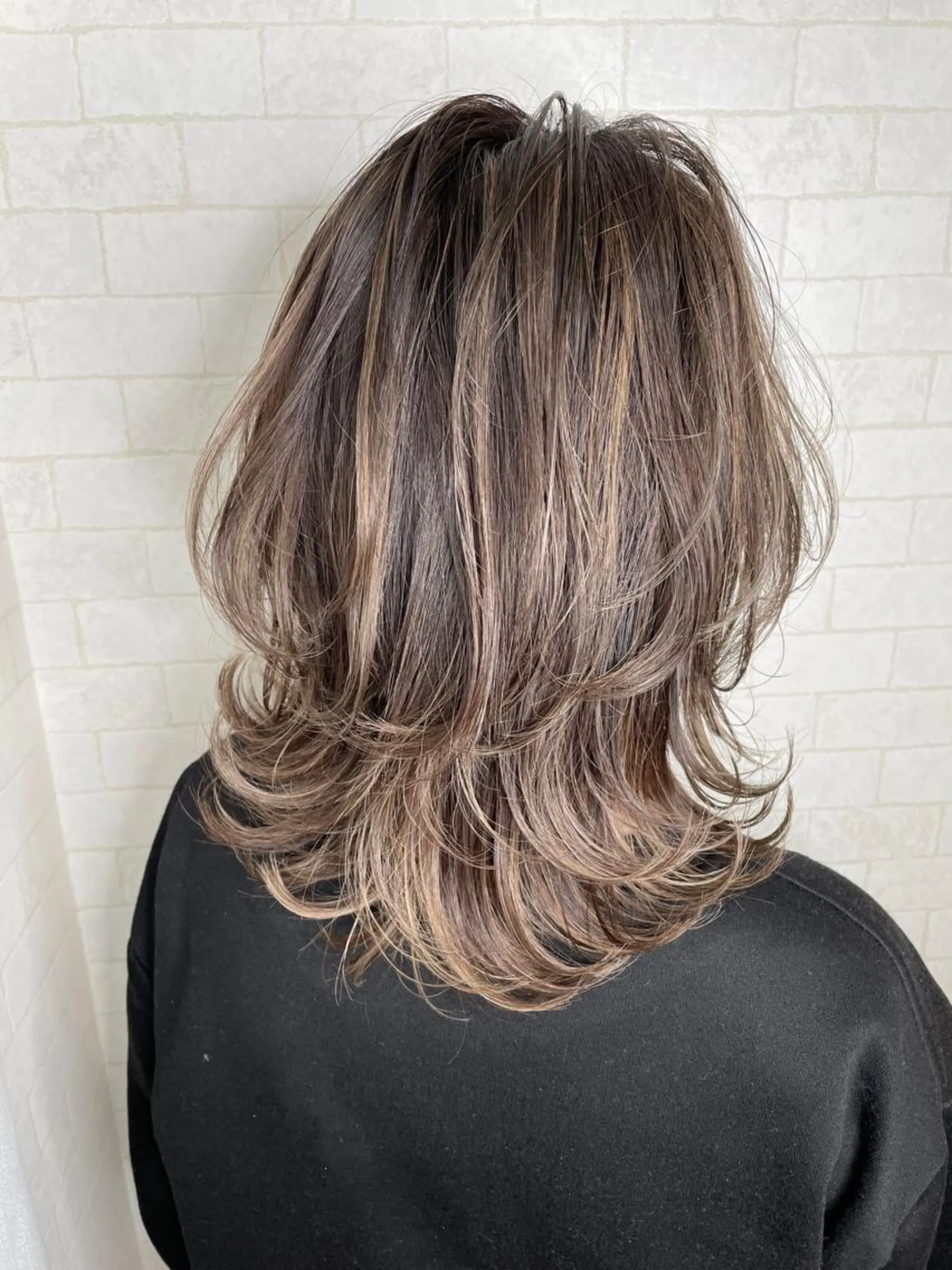 セミロング カラー 神野 雅樹のヘアスタイル