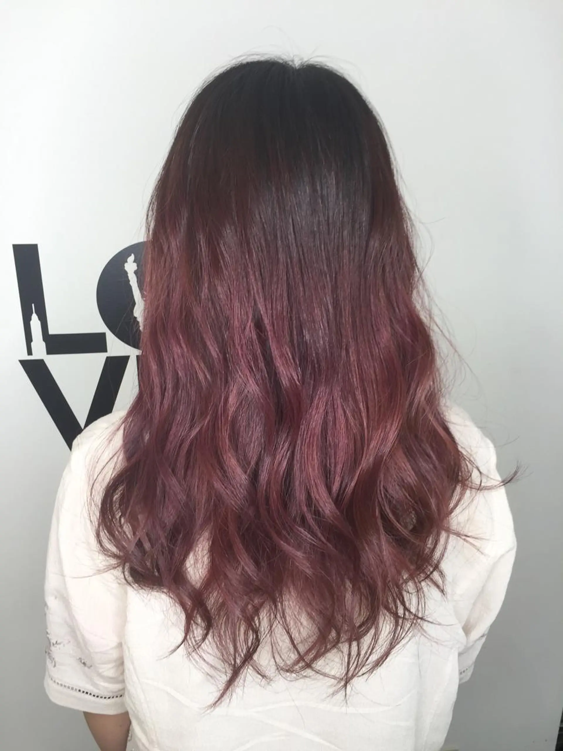 セミロング カラー ピンクカラー ✂️小顔カット✂️ 山本有紀のヘアスタイル