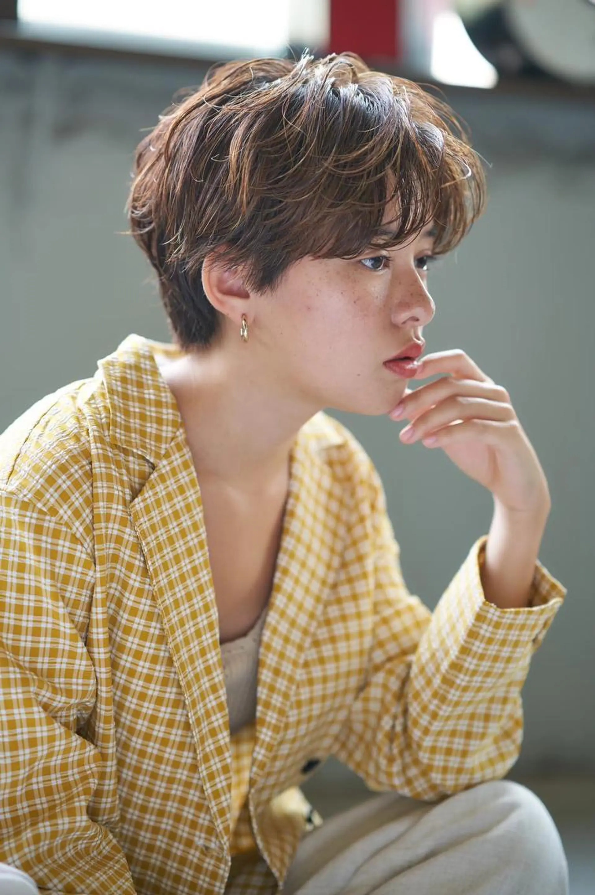 ショート ボブ ハイライト 髪質改善 ショートヘア トリートメント 💈Chlom💈_ 公式_NewOpenのヘアスタイル