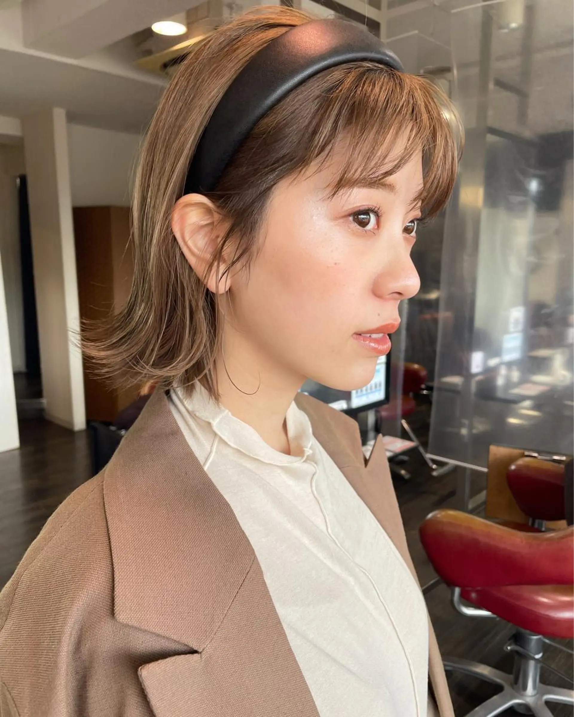 ミディアム カラー ヘアアレンジ カット ヘアカラー 徳永 実沙のヘアスタイル