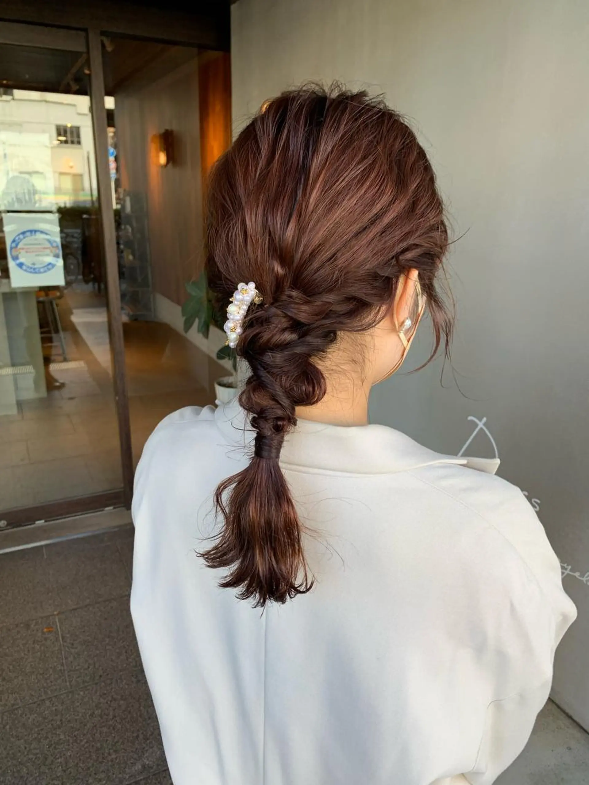 セミロング ヘアアレンジ ヘアセット ブリーチ/アレンジ 天満/chihiroのヘアスタイル