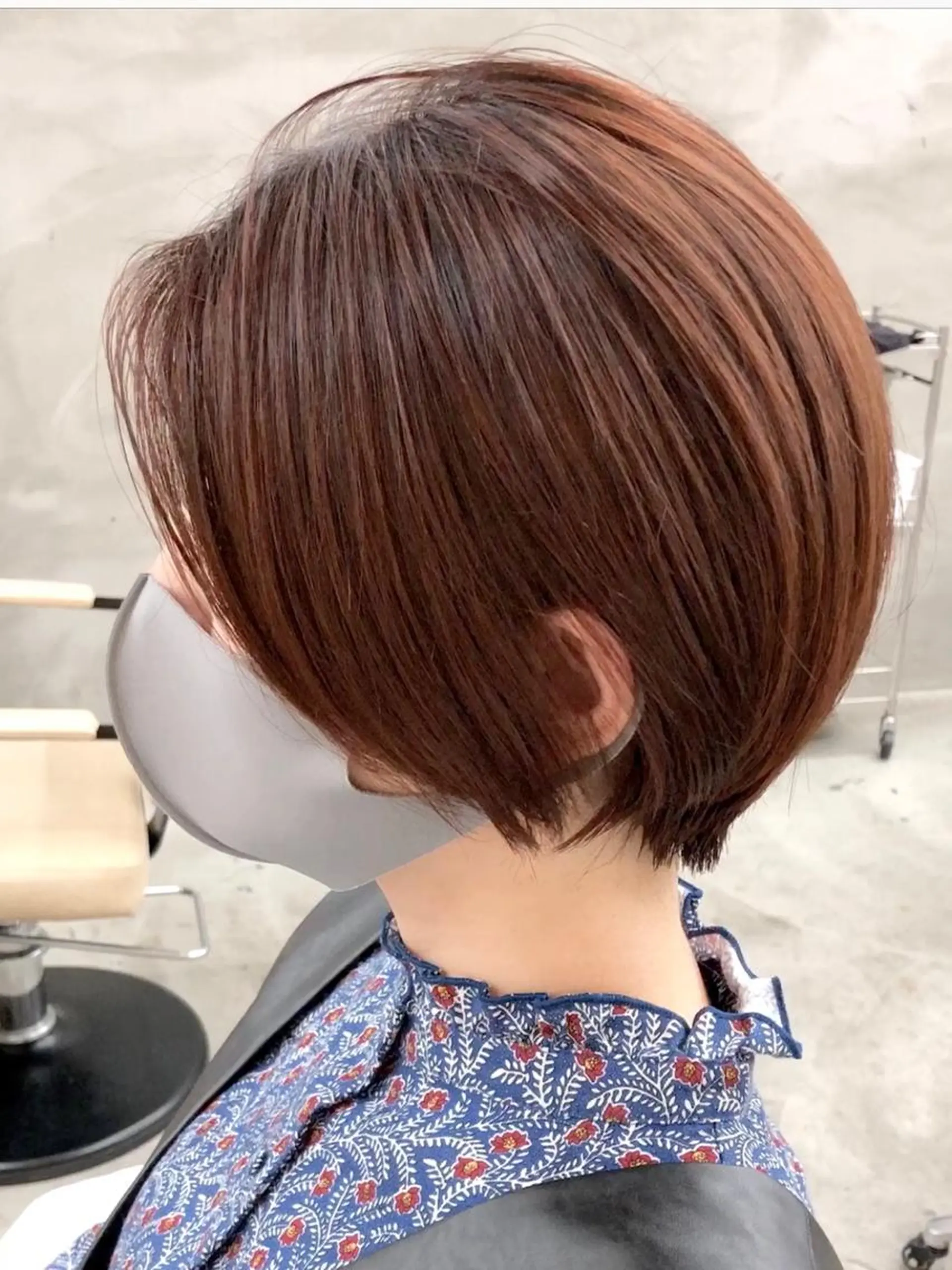 ショート カラー 丸みショート ブラウンカラー ピンクカラー ピンクブラウン ショートヘア カット ヘアカラー トリートメント ショート・ボブ 徳竹淳一のヘアスタイル