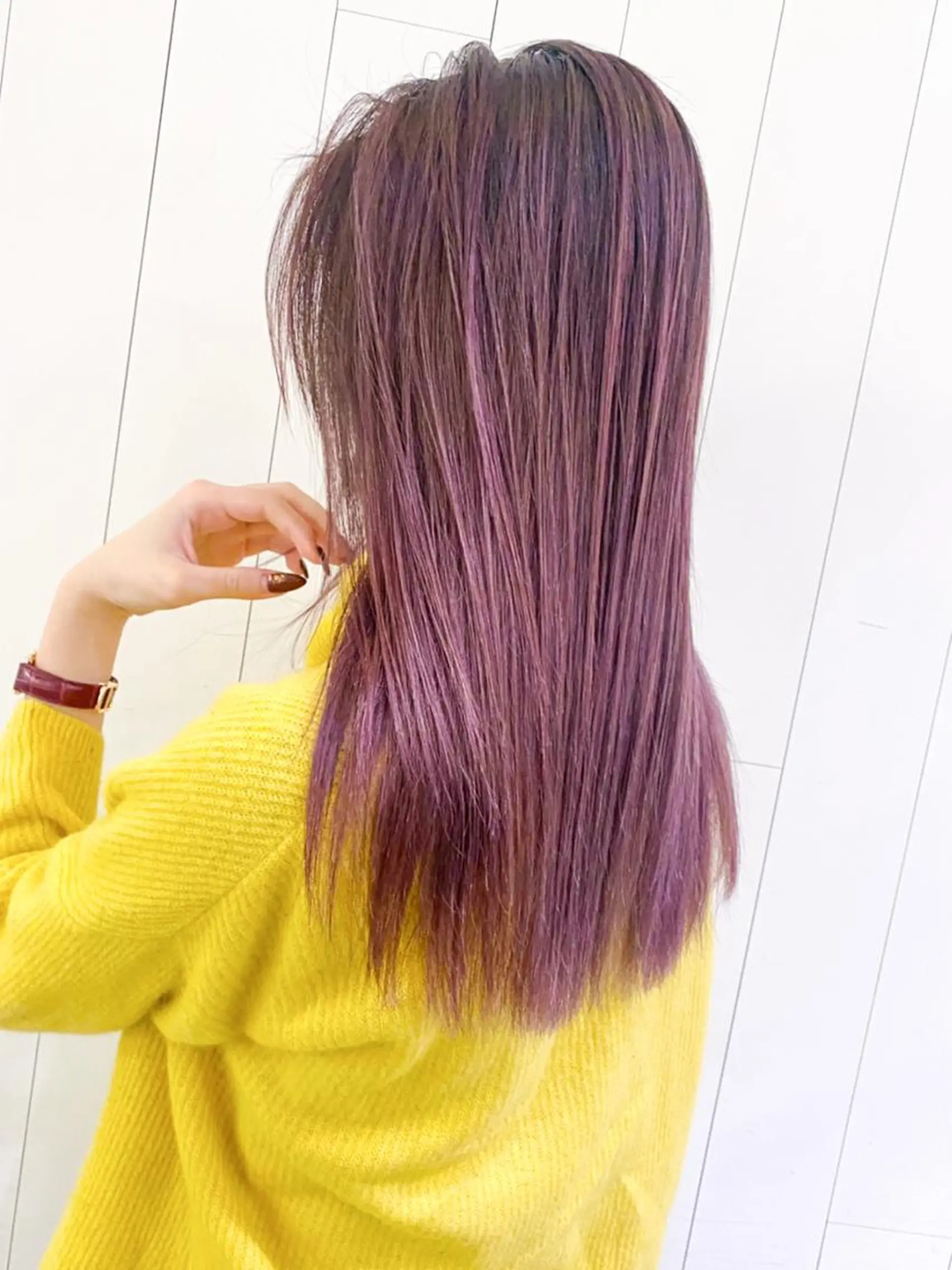 セミロング ヘアアレンジ パーマ カラー グラデーションカラー ピンクカラー ITbyALBUM 八王子店のヘアスタイル