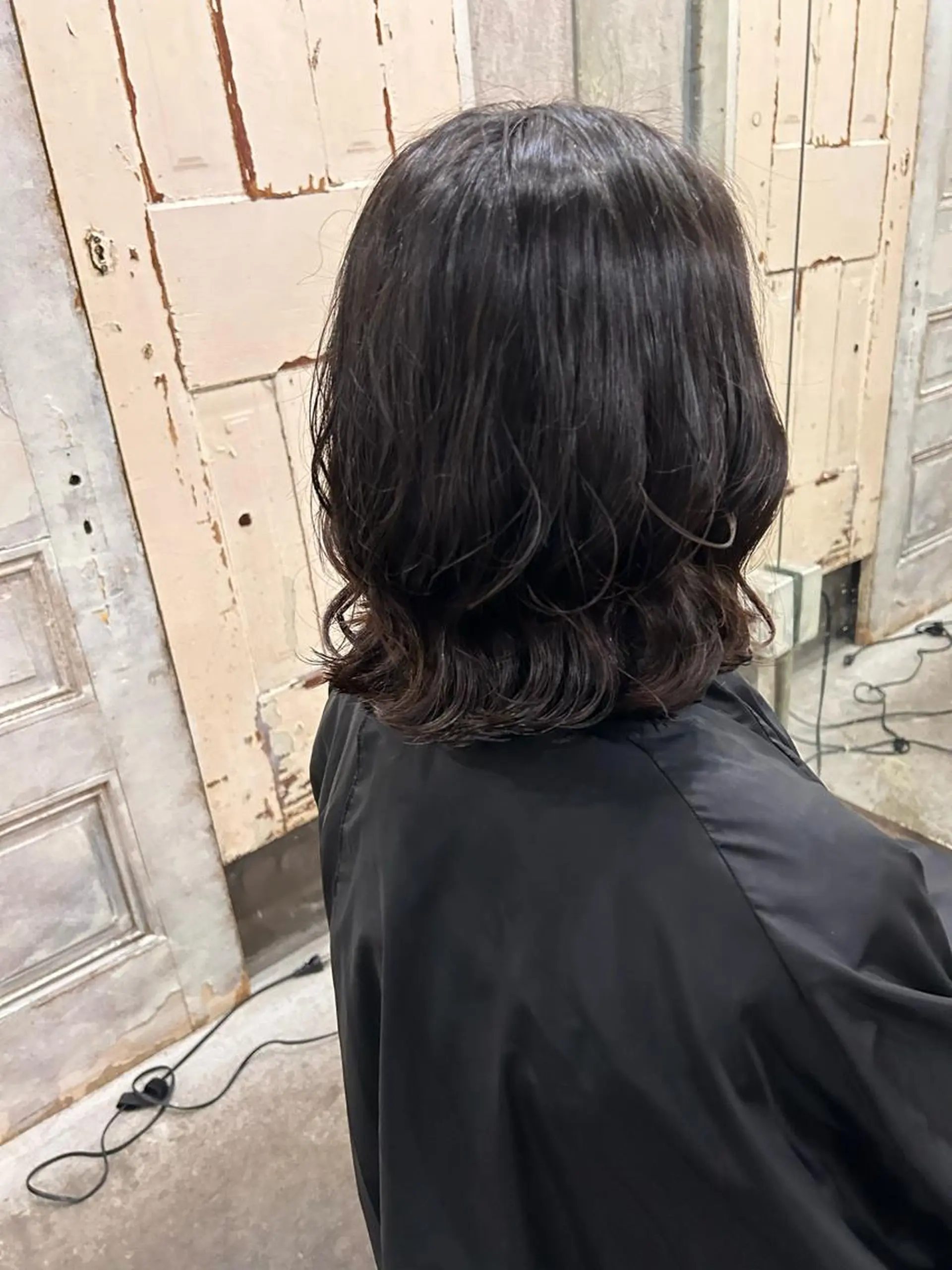 セミロング パーマ セミロングパーマ ボブ くびれヘア お任せヘア☘️☘️ 及川渚のヘアスタイル