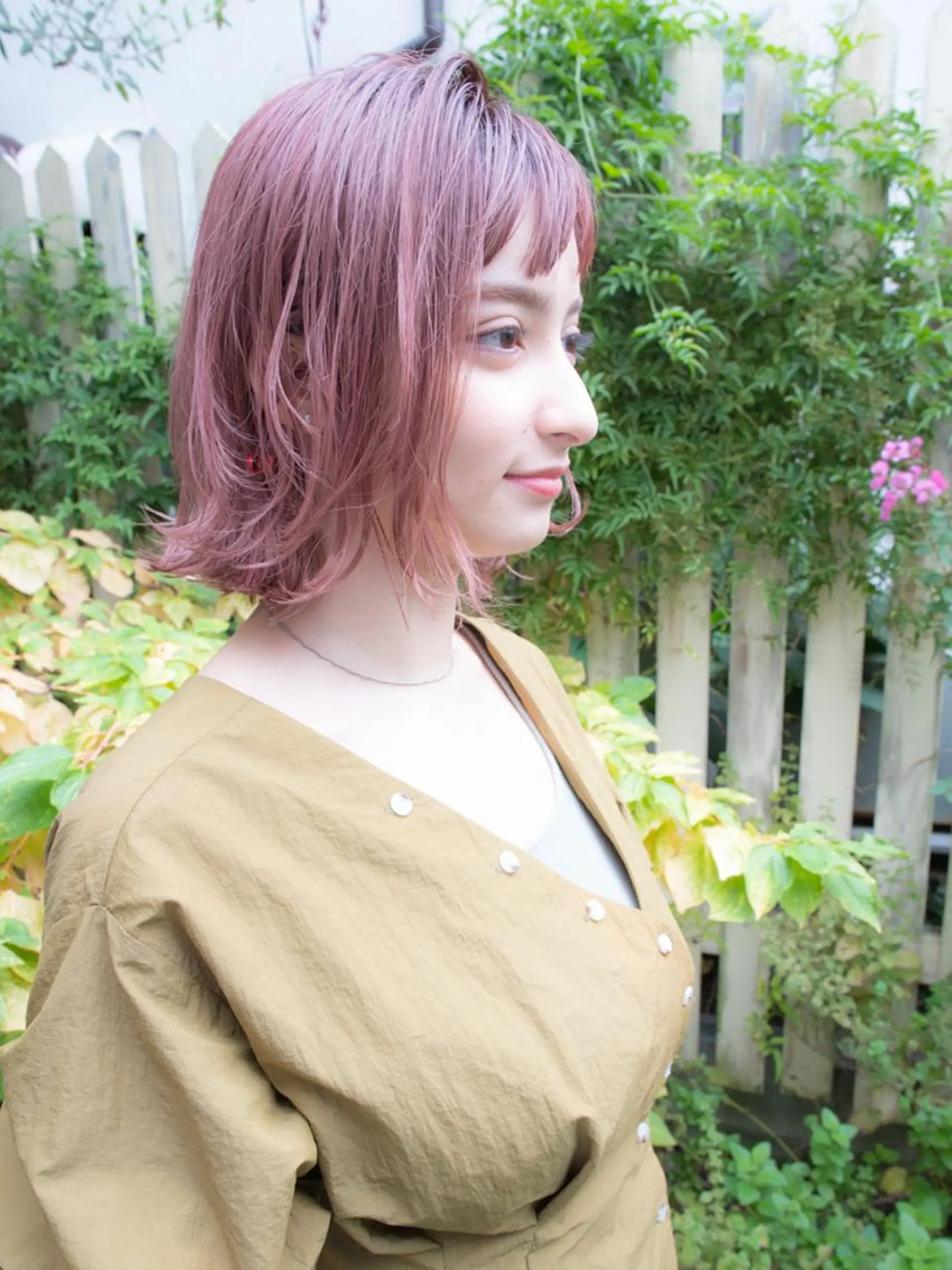 ミディアム カラー ヘアアレンジ ピンクカラー シアーピンク ヘアカラー 北九州美容室 🕊️わかな✂︎のヘアスタイル