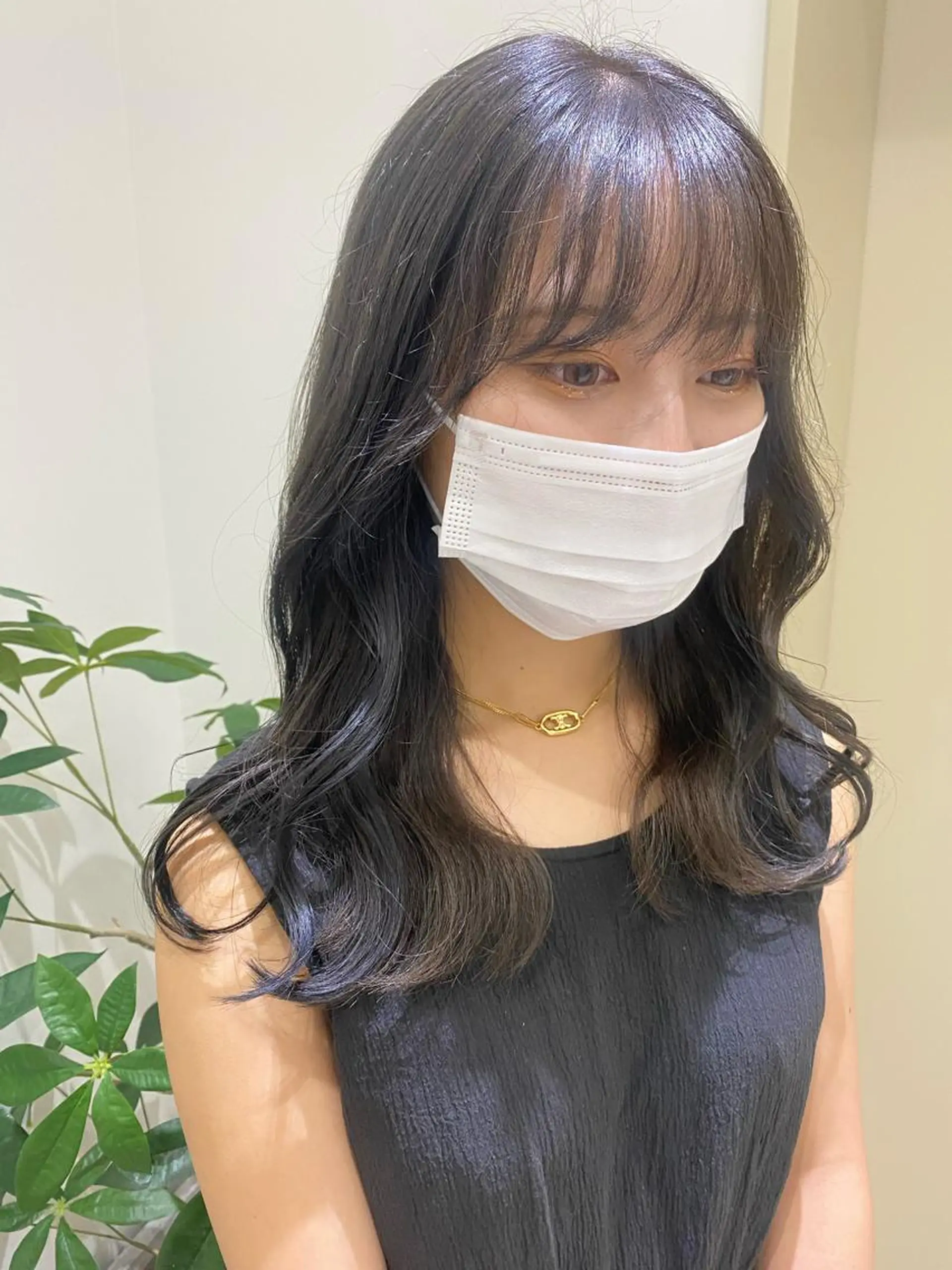 カラー ヘアカラー 韓国ヘア顔周りカット 艶髪ベージュtamaのヘアスタイル