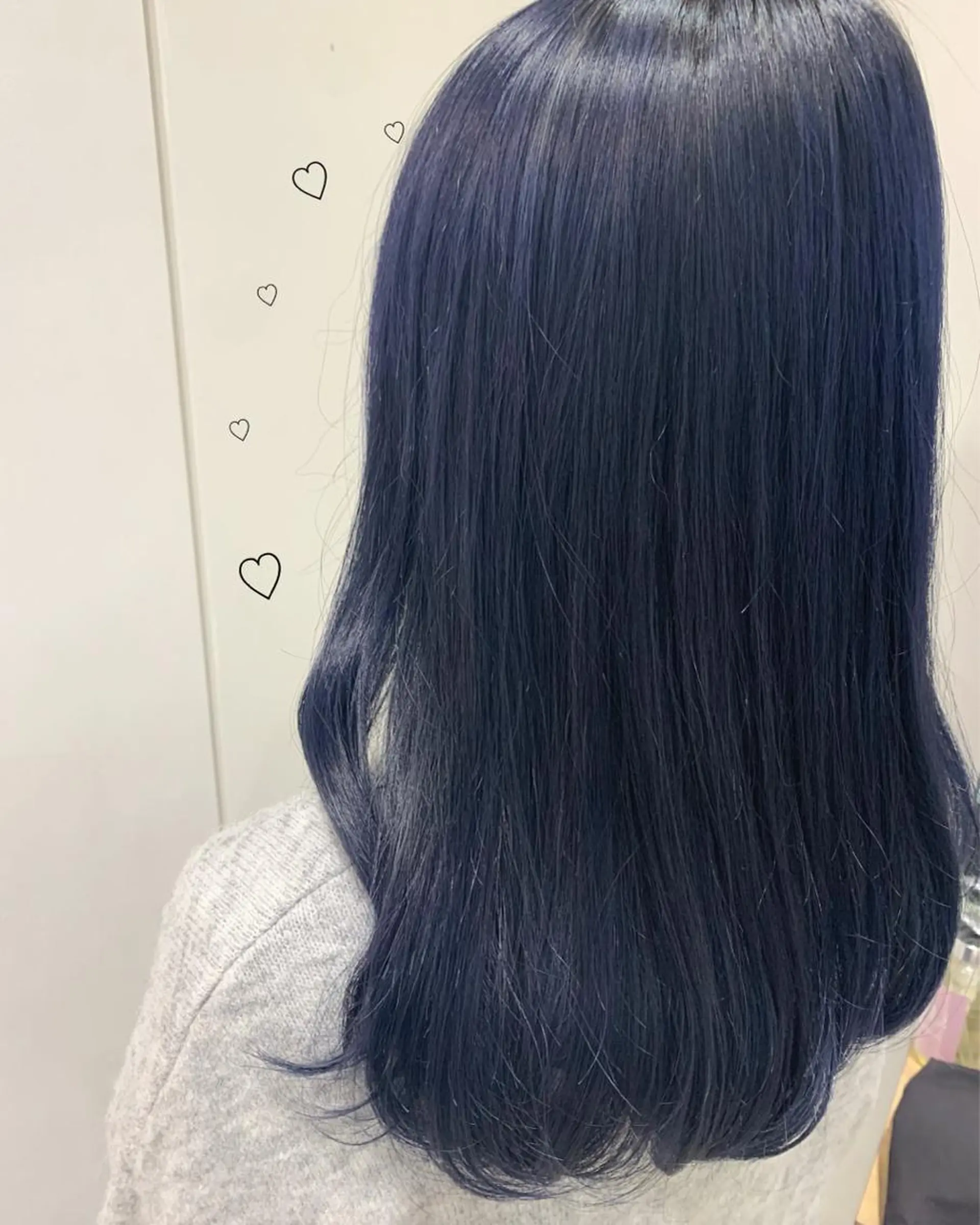 ミディアム カラー 黒髪 ブルーカラー ブルーブラック ネイビーカラー EMANON新宿東口所属・新宿駅近♡ ♡個室♡三都季🌜のヘアスタイル