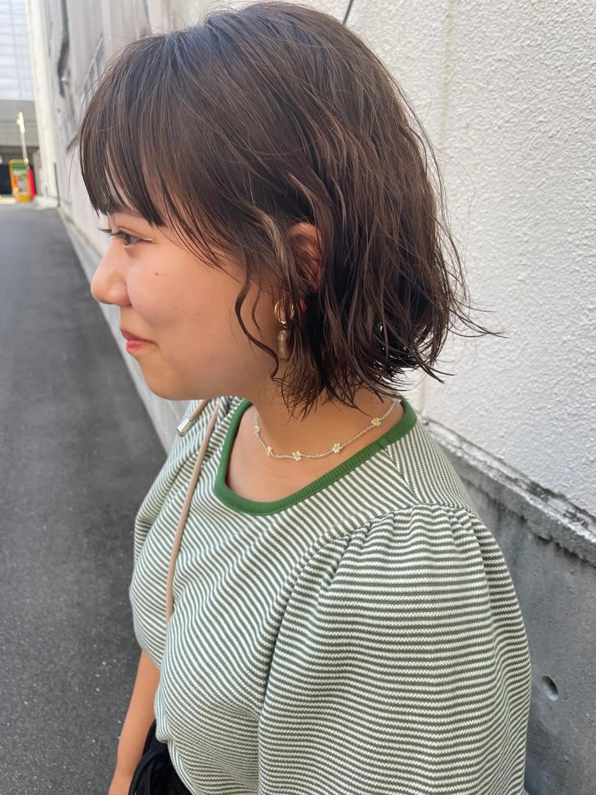 ミディアム ミディアムパーマ カット パーマ トリートメント さの あやねのヘアスタイル