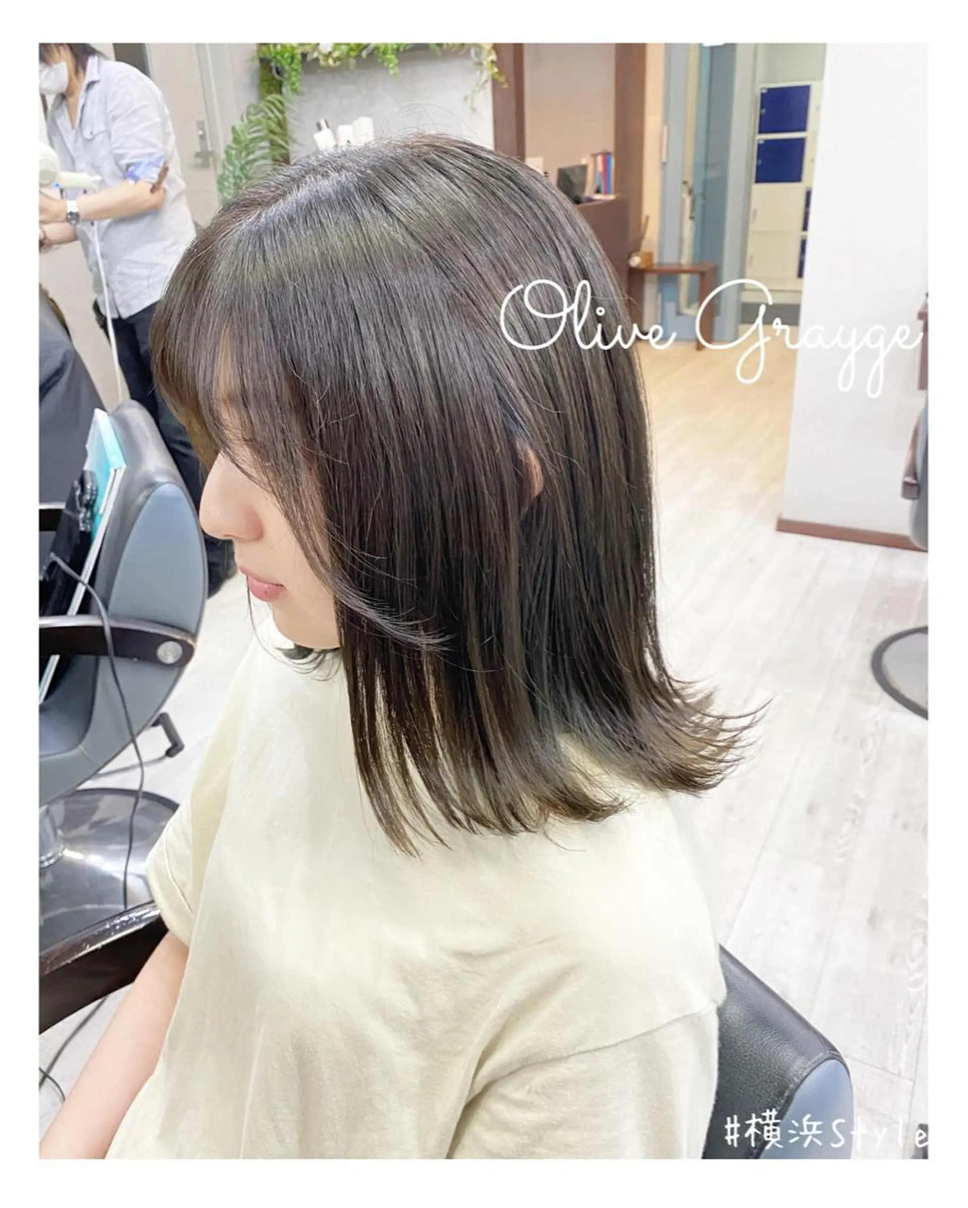 ミディアム カラー グレージュ オリーブグレージュ オリーブグレー ヘアカラー トリートメント cocoru所属・＊横浜駅＊ 金子 誠也のヘアスタイル
