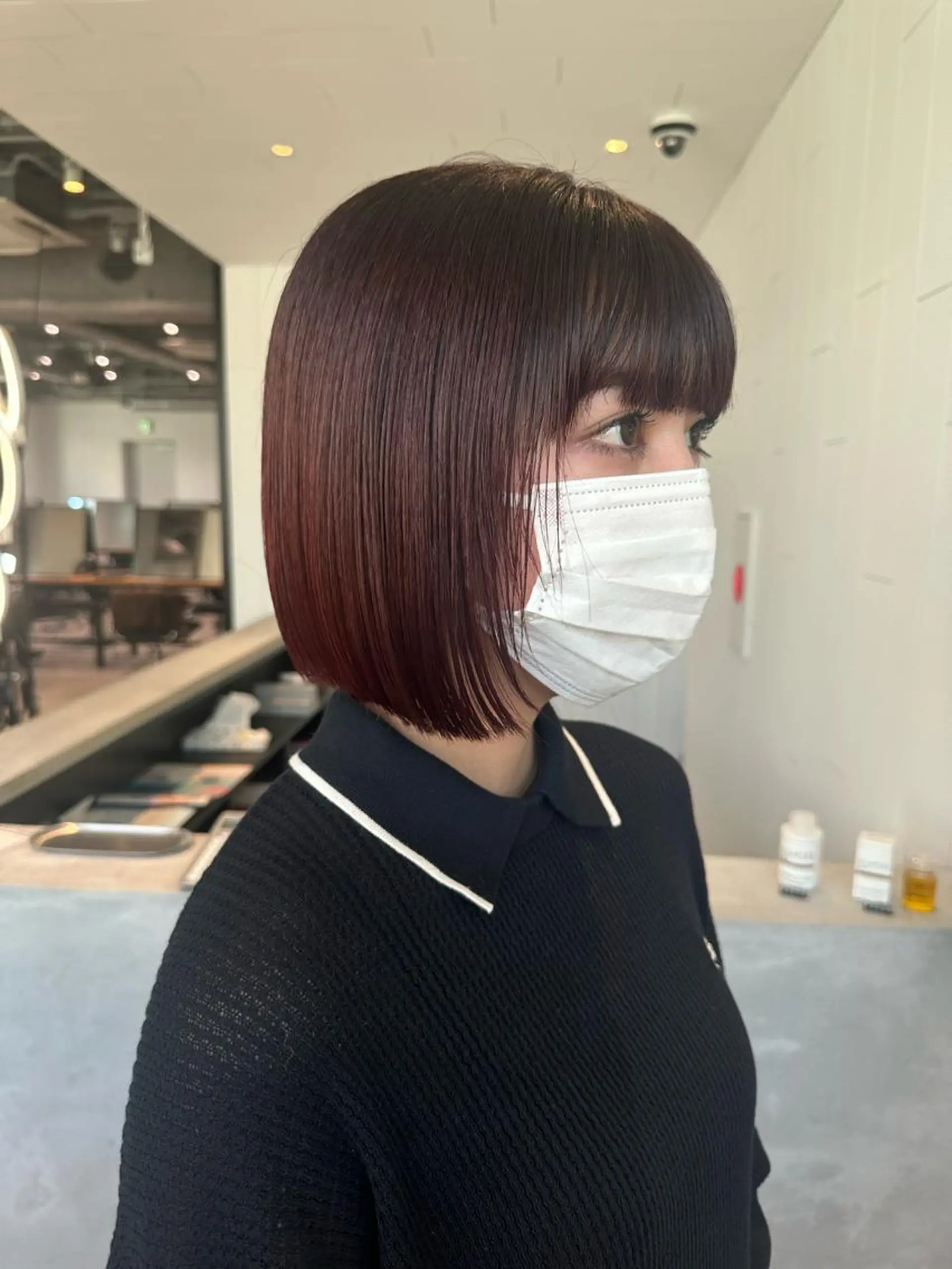 ショート カラー レッドカラー ボブ 海外ヘアー 山村拓士のヘアスタイル