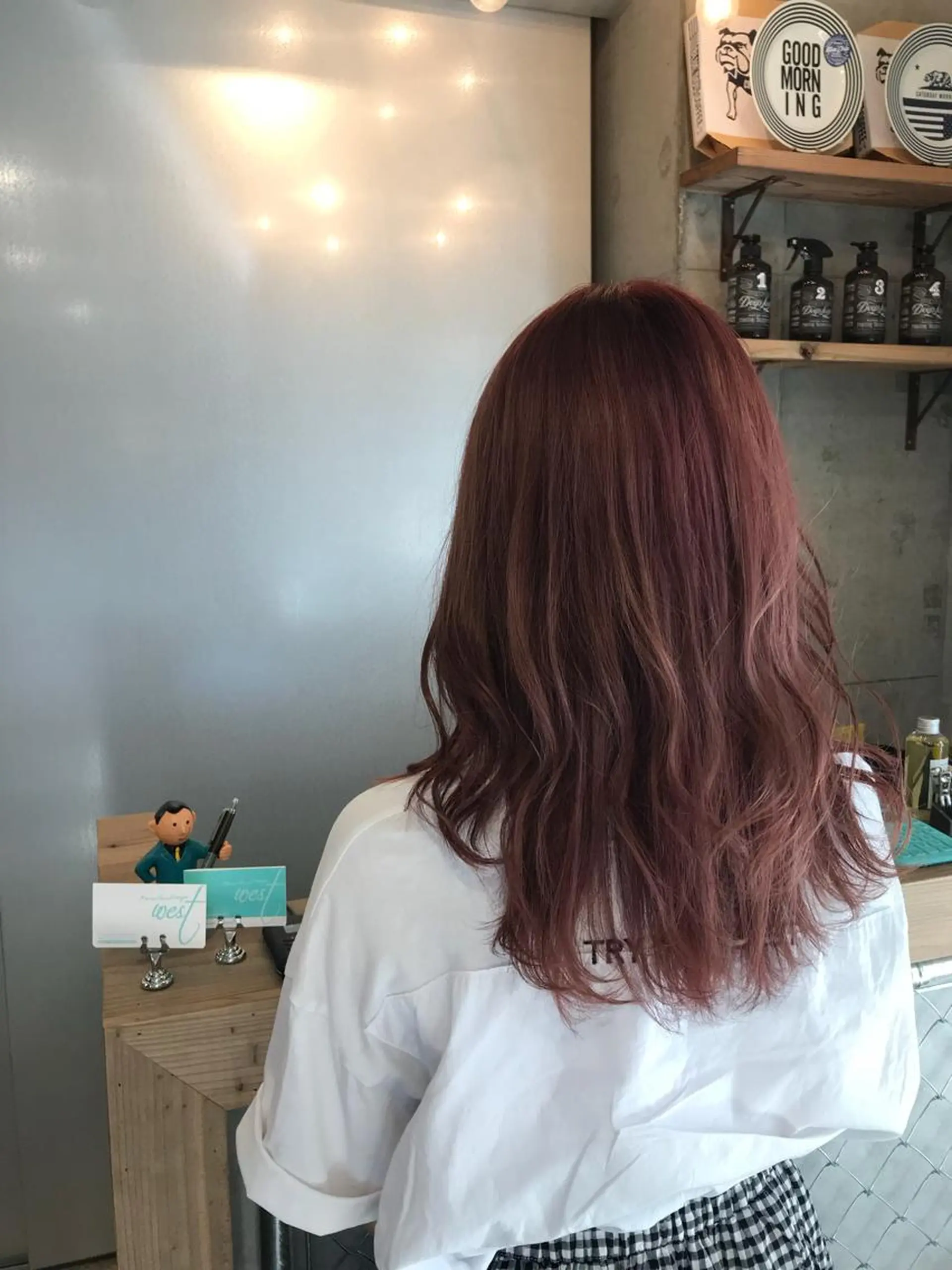セミロング カラー ベージュカラー ピンクカラー ピンクベージュ 竹嶌 健吾のヘアスタイル