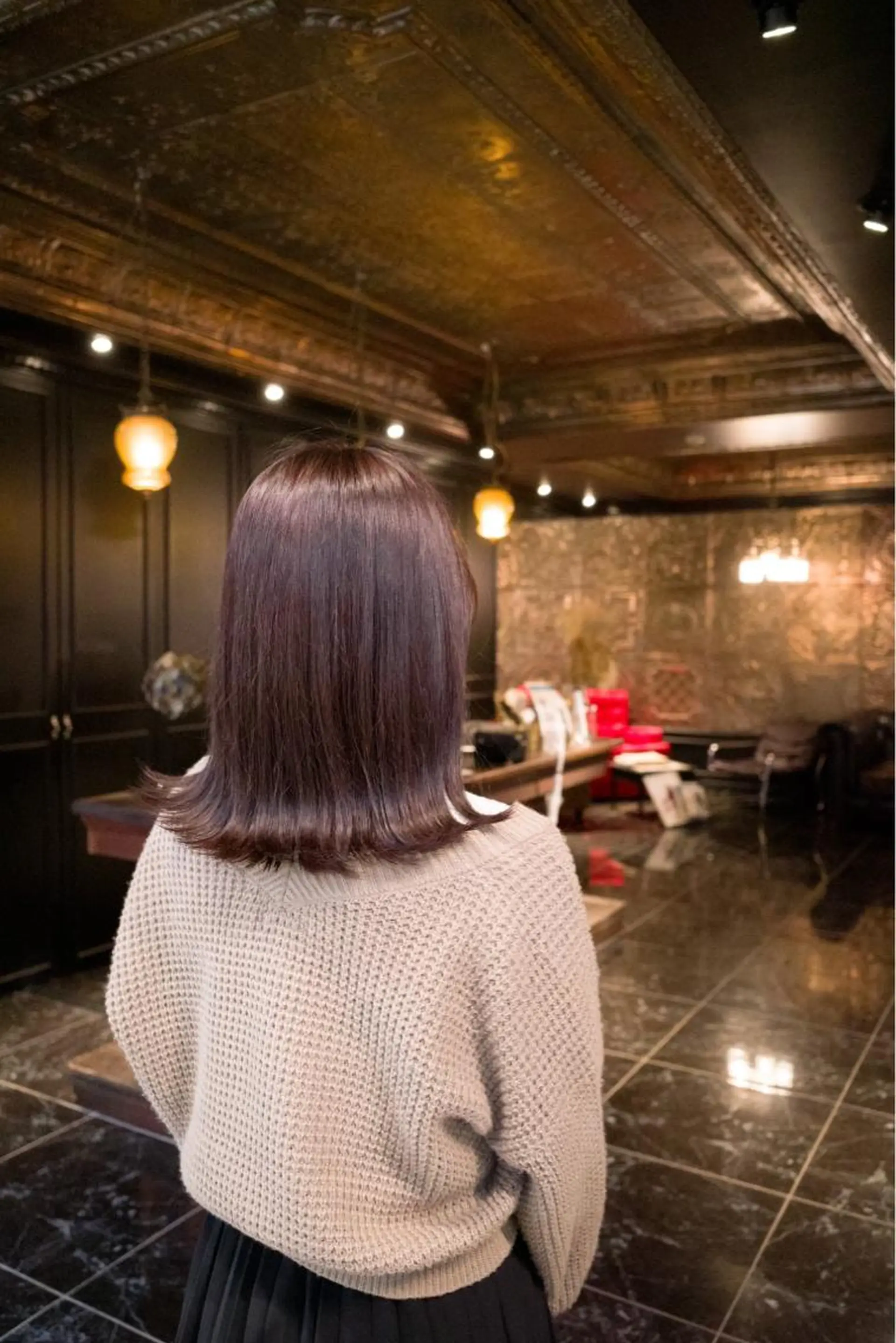 ミディアム カラー ブリーチ ブリーチなしカラー メンズパーマ特化 Gakutoのヘアスタイル