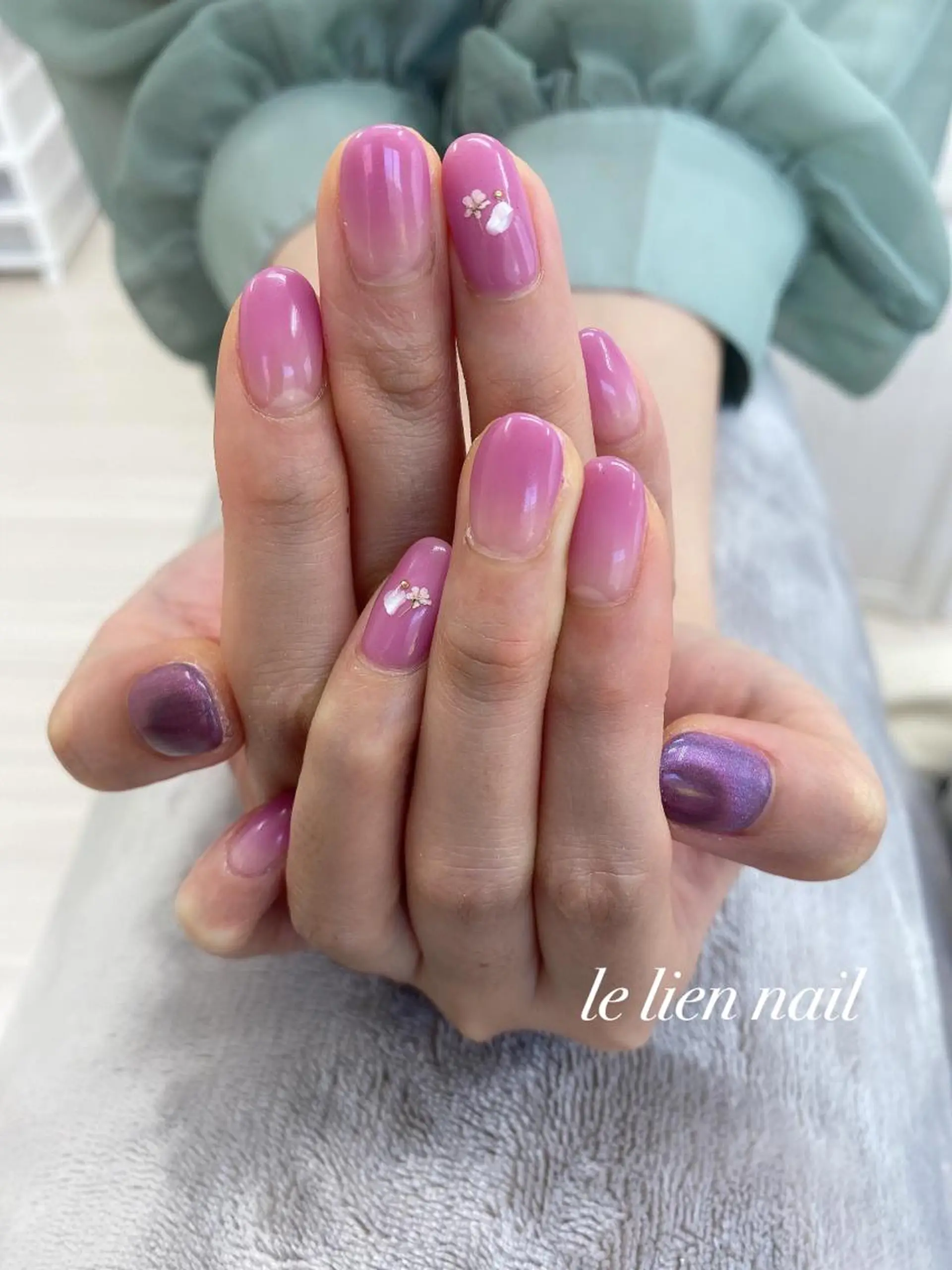 ネイル アートネイル グラデーション ハンドネイル le lien nailのネイルデザイン
