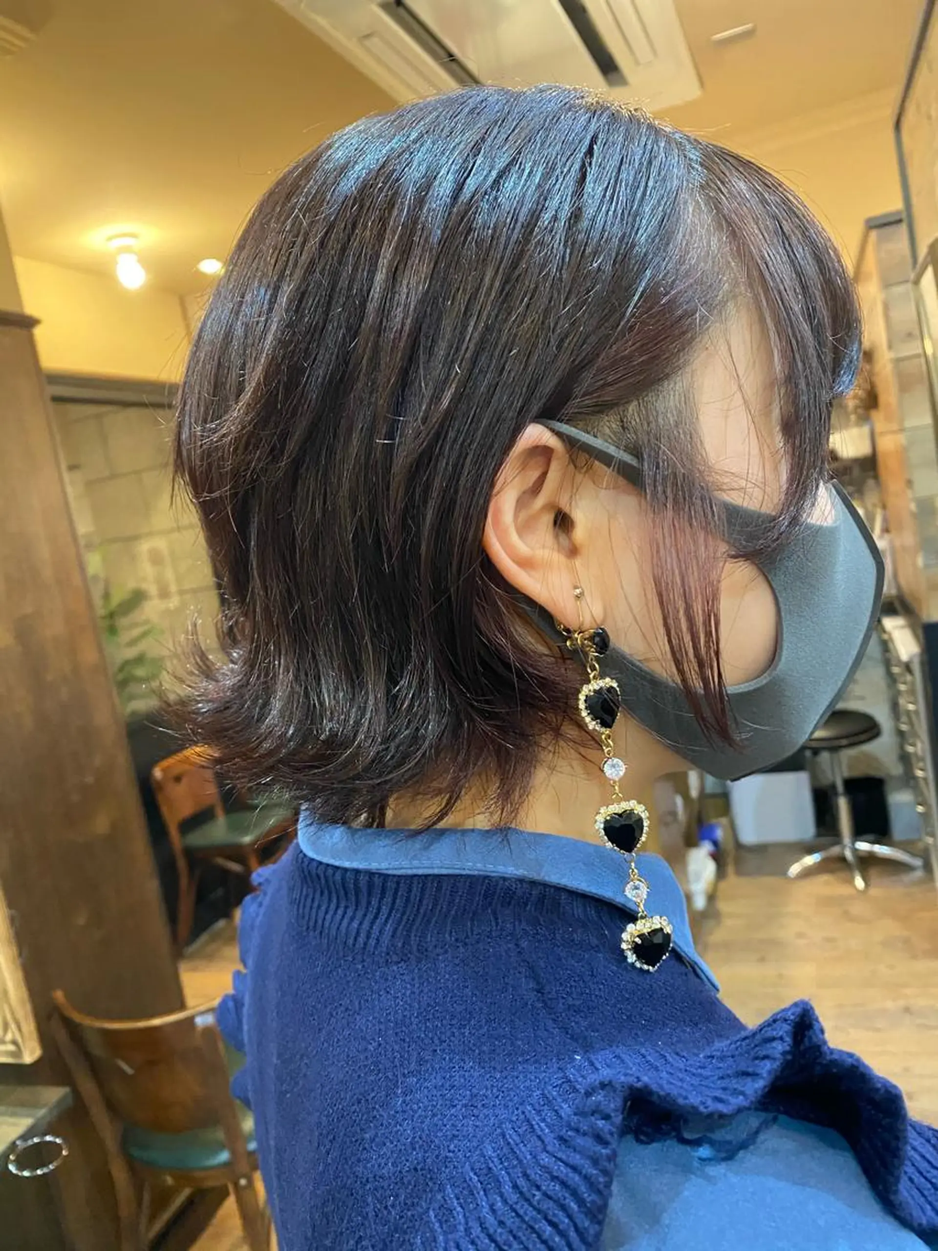 ショート カラー ボルドーカラー インナーカラー レッドカラー ヘアカラー トリートメント 特殊カラー特化 ✂️SHIAN フジのヘアスタイル