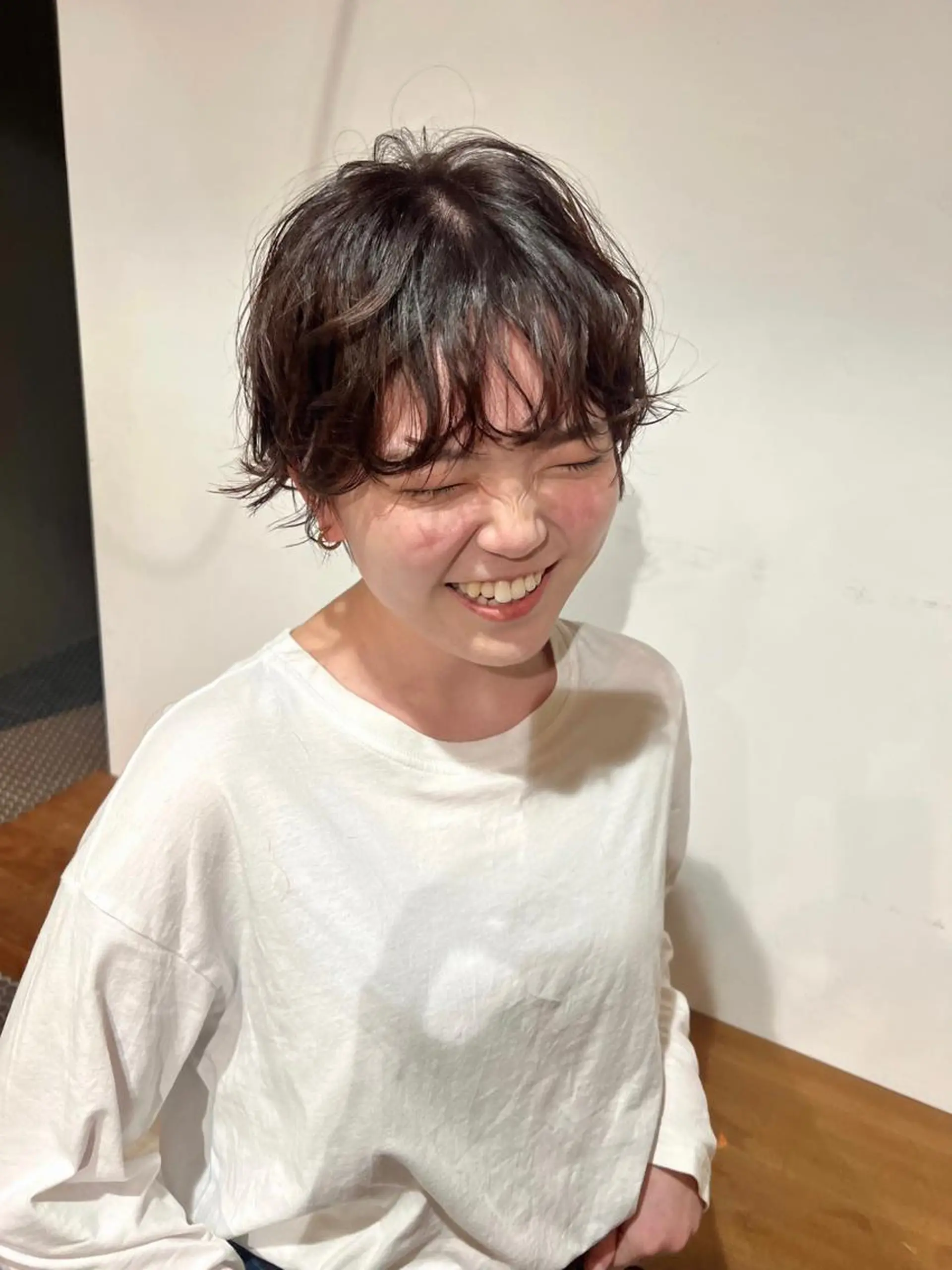 ショート パーマ 長田 唯のヘアスタイル