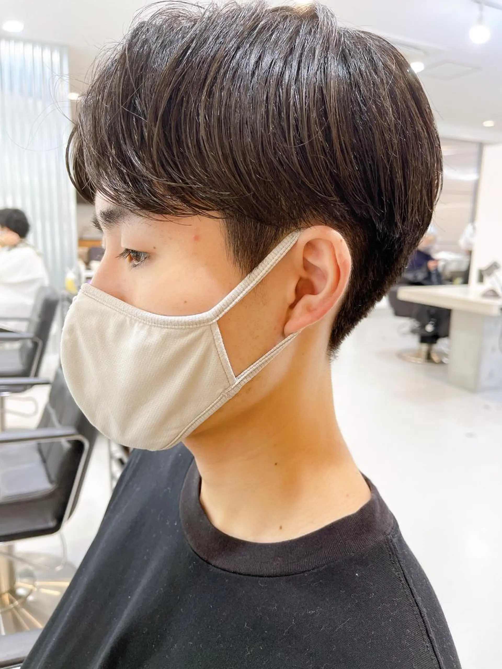 ショート パーマ メンズ センターパート メンズパーマ カット パーマ メンズパーマ タカキリョウのヘアスタイル