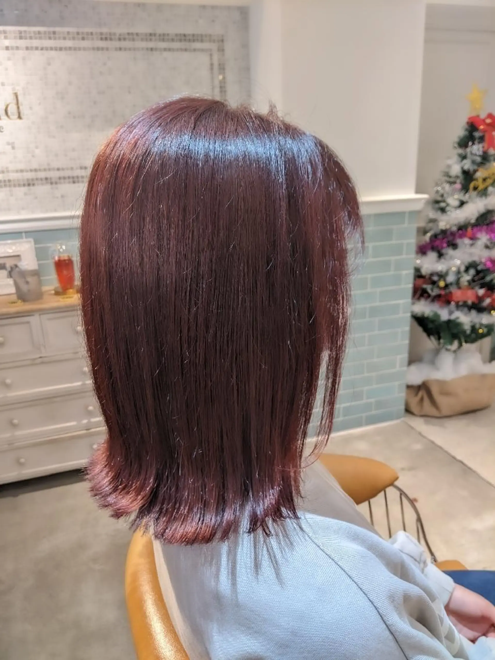ミディアム カット ヘアカラー トリートメント 縮毛矯正/レイヤー 💎やまもとちひろのヘアスタイル