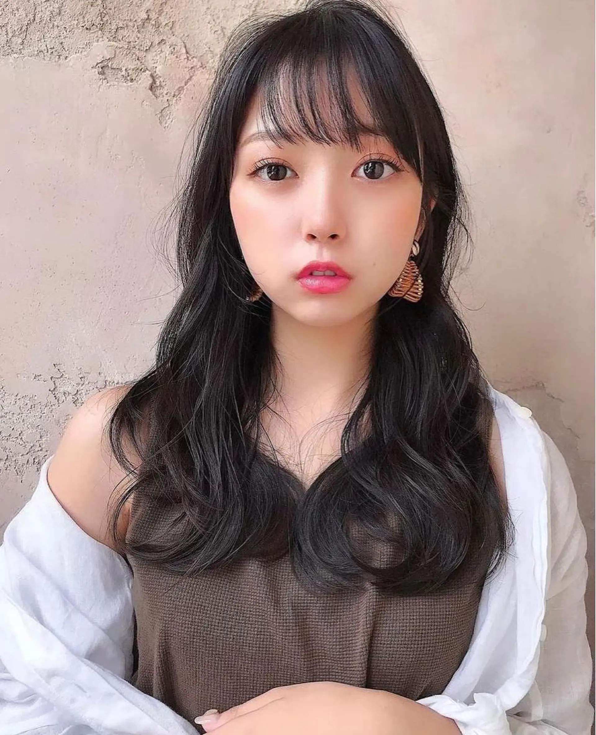 ロング ボブ ハイライト 髪質改善 韓国風ヘア 小顔カット ヘアカラー トリートメント 透明感カラー/カット 髪質改善/森栄範のヘアスタイル