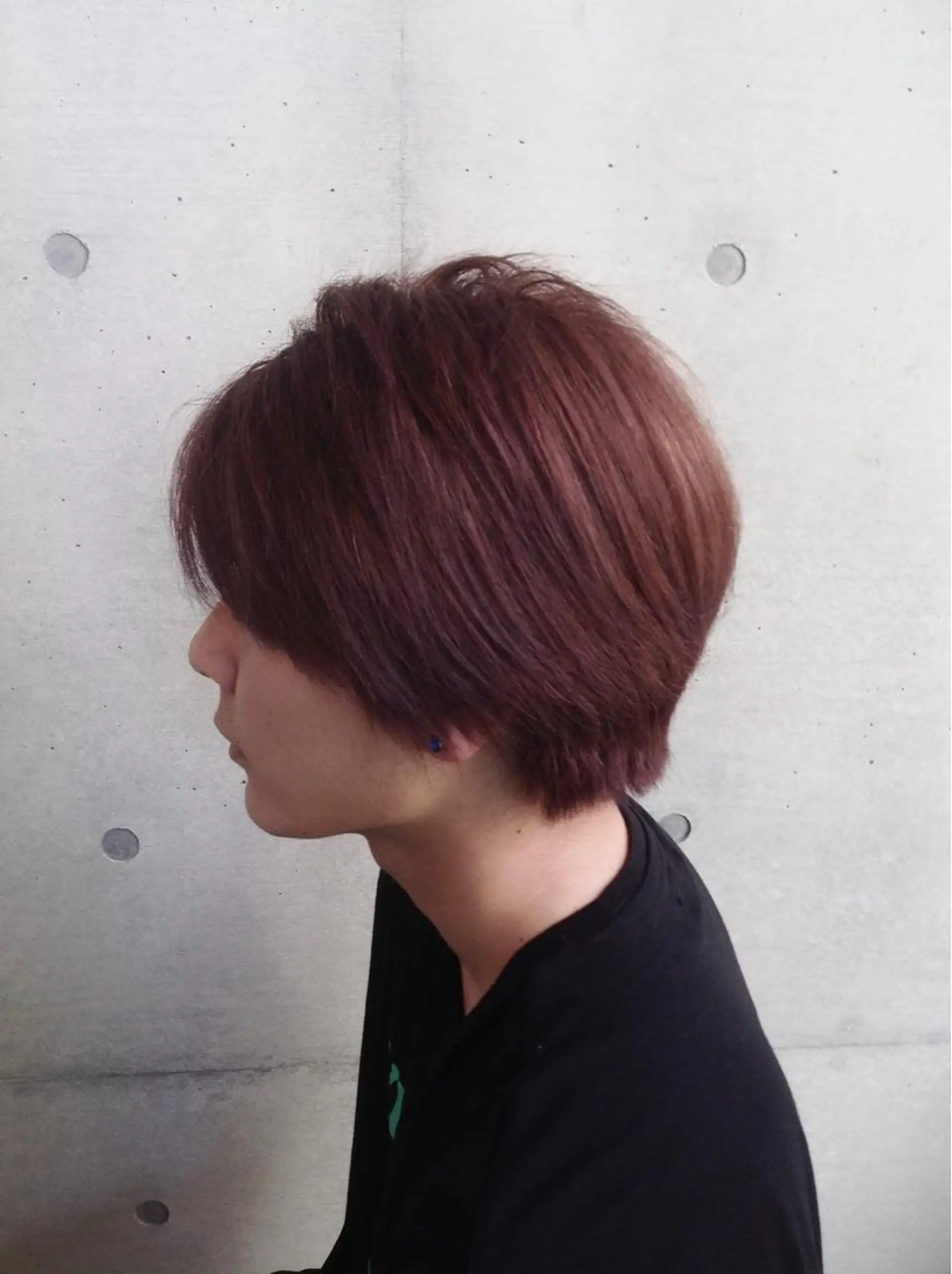 ミディアム カラー ダブルカラー パープルカラー ヘアカラー トリートメント 店長　ショート& パーマ　坂本のヘアスタイル