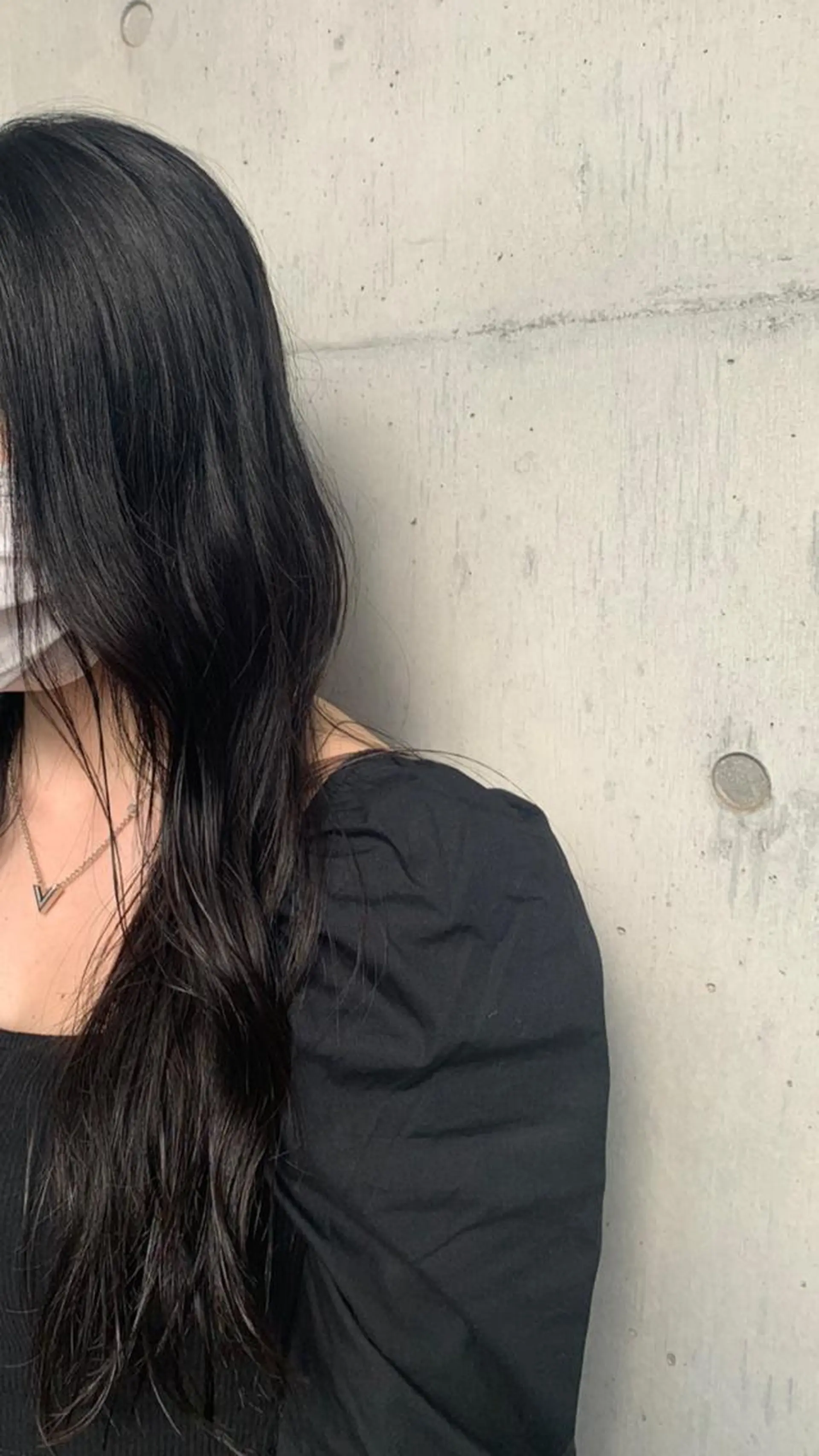 ロング カラー エギョモリ 顔まわりレイヤー 顔周りカット 韓国風ヘア レイヤーカット カネコ ユカリのヘアスタイル