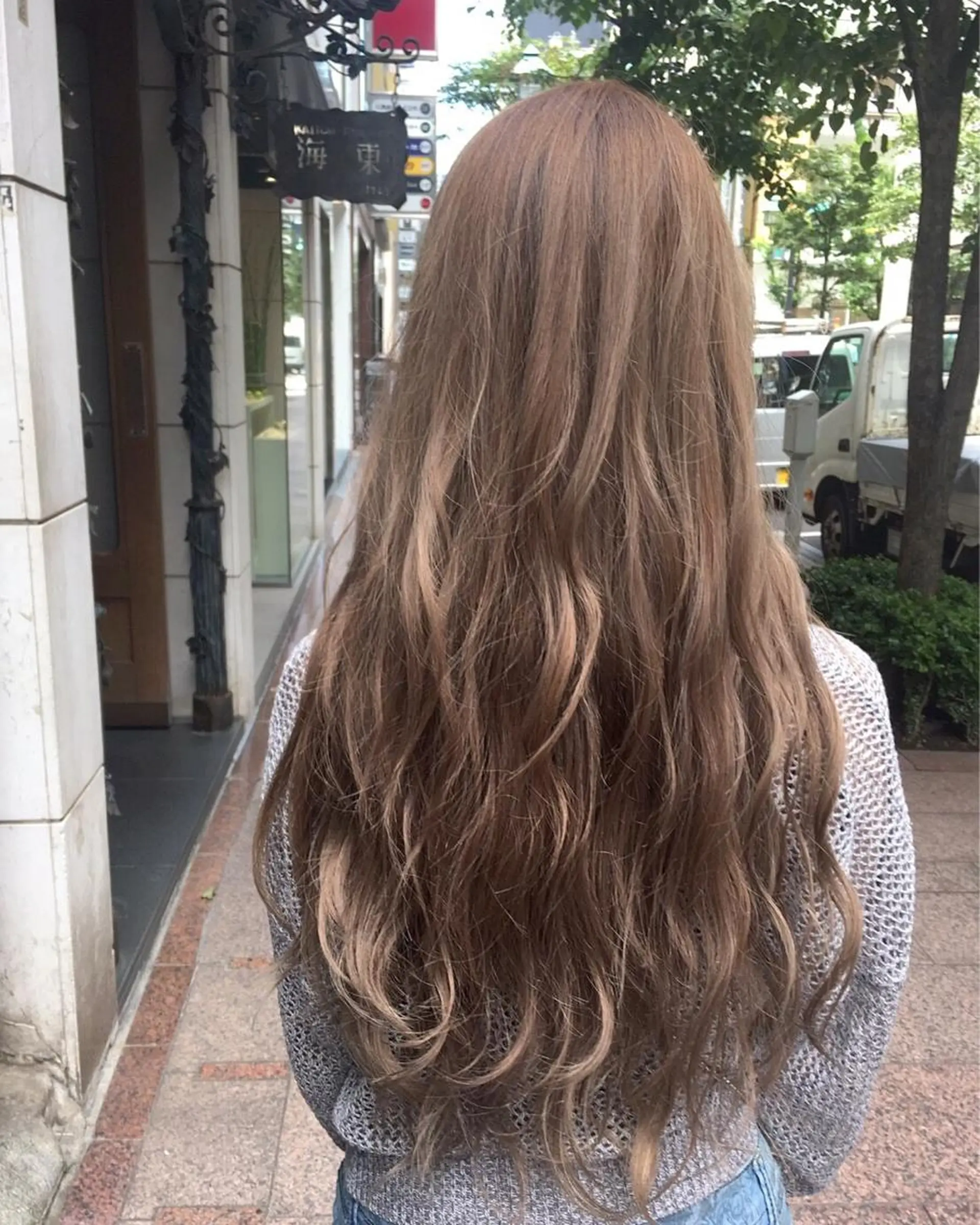 ロング salowin 原宿 aroa所属・韓国／ハッシュカット ／透明感カラー／金野のヘアスタイル