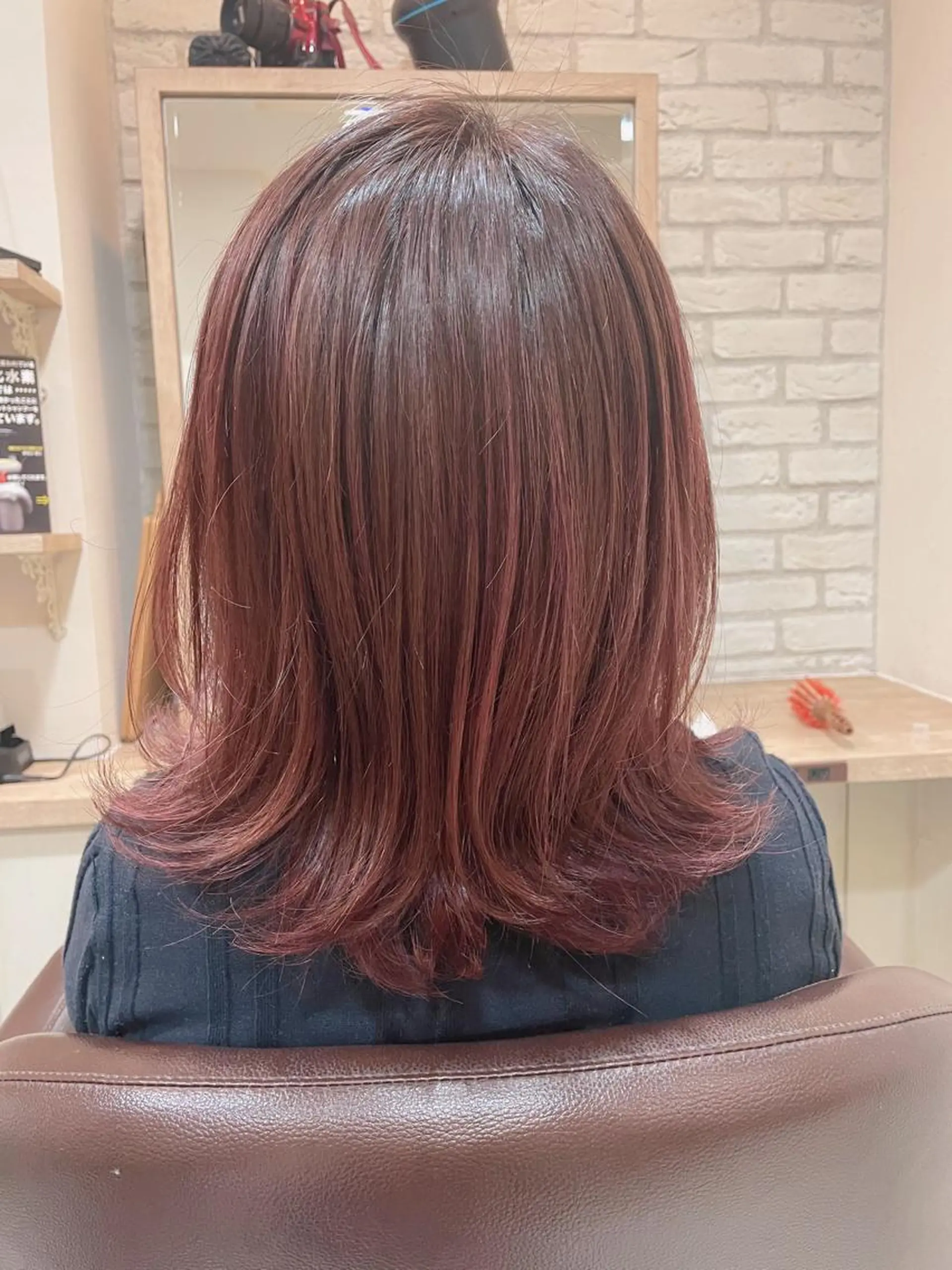 ミディアム カラー ピンクカラー カット ヘアカラー トリートメント 清水 有実子のヘアスタイル