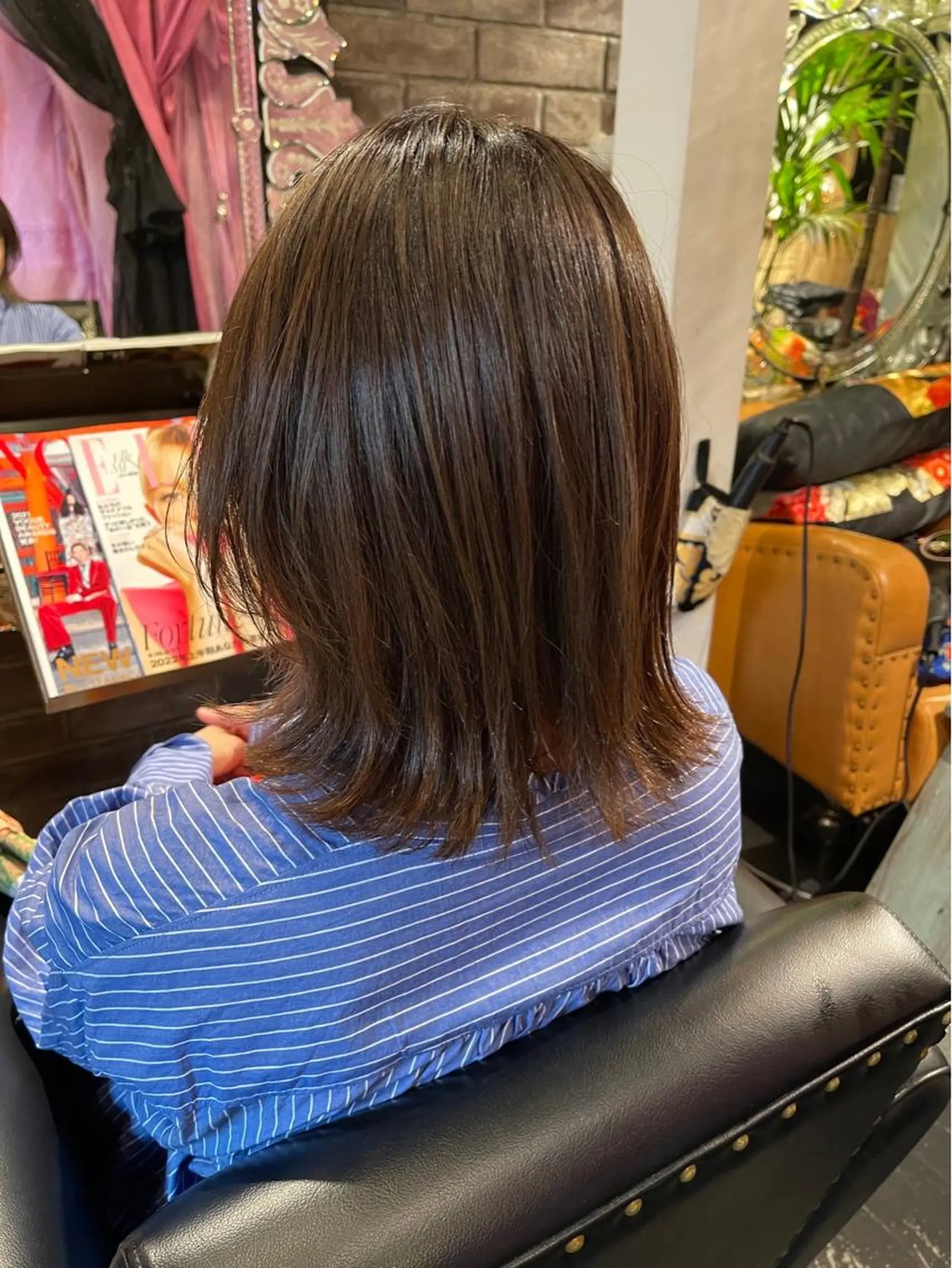 ミディアム ハイライト 小顔カット アフィロス所属・五十嵐 舞のヘアスタイル