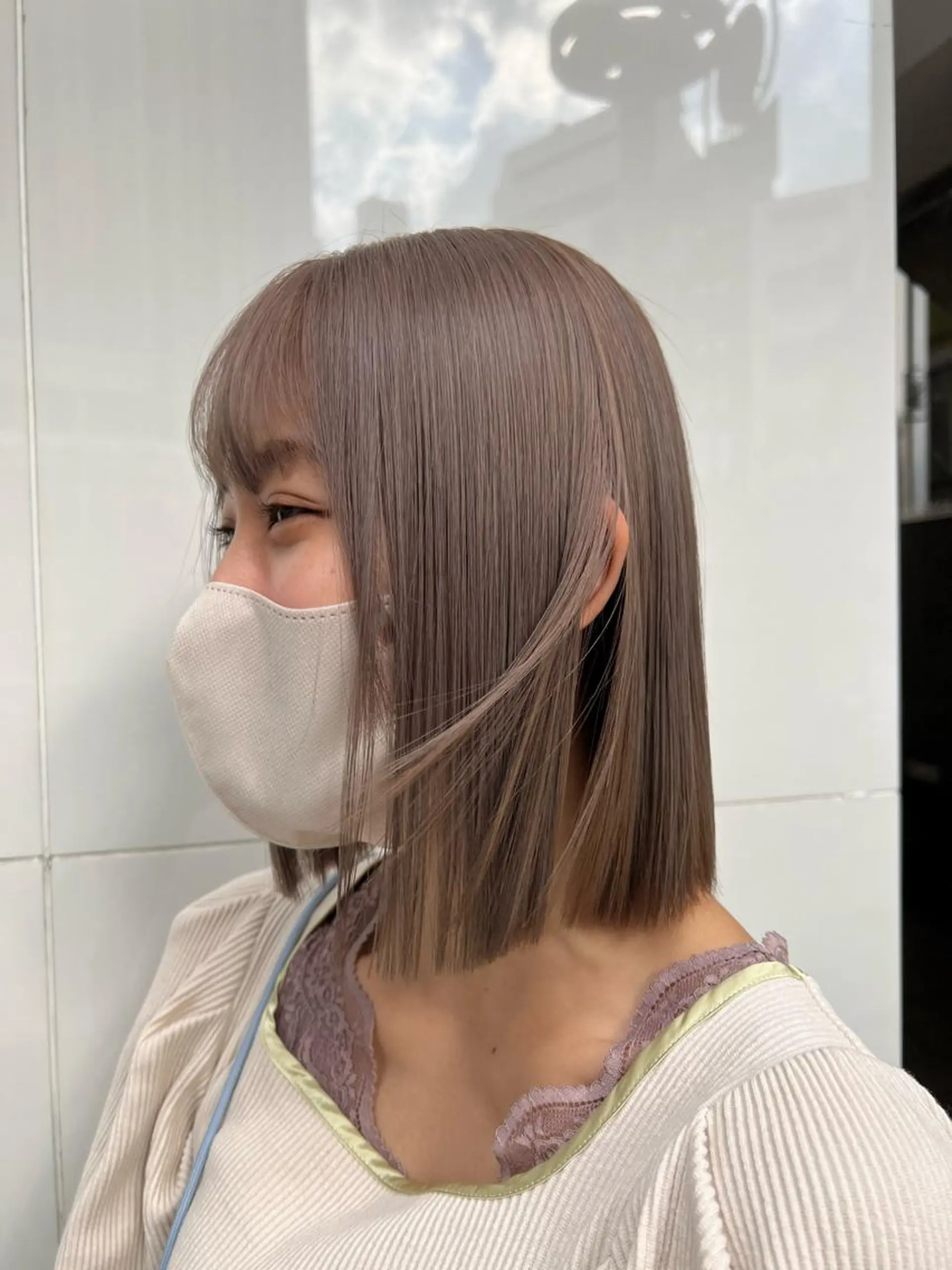 ミディアム カラー ヘアカラー トリートメント ハイトーン&髪質改善 &韓国エクステ🤎のヘアスタイル