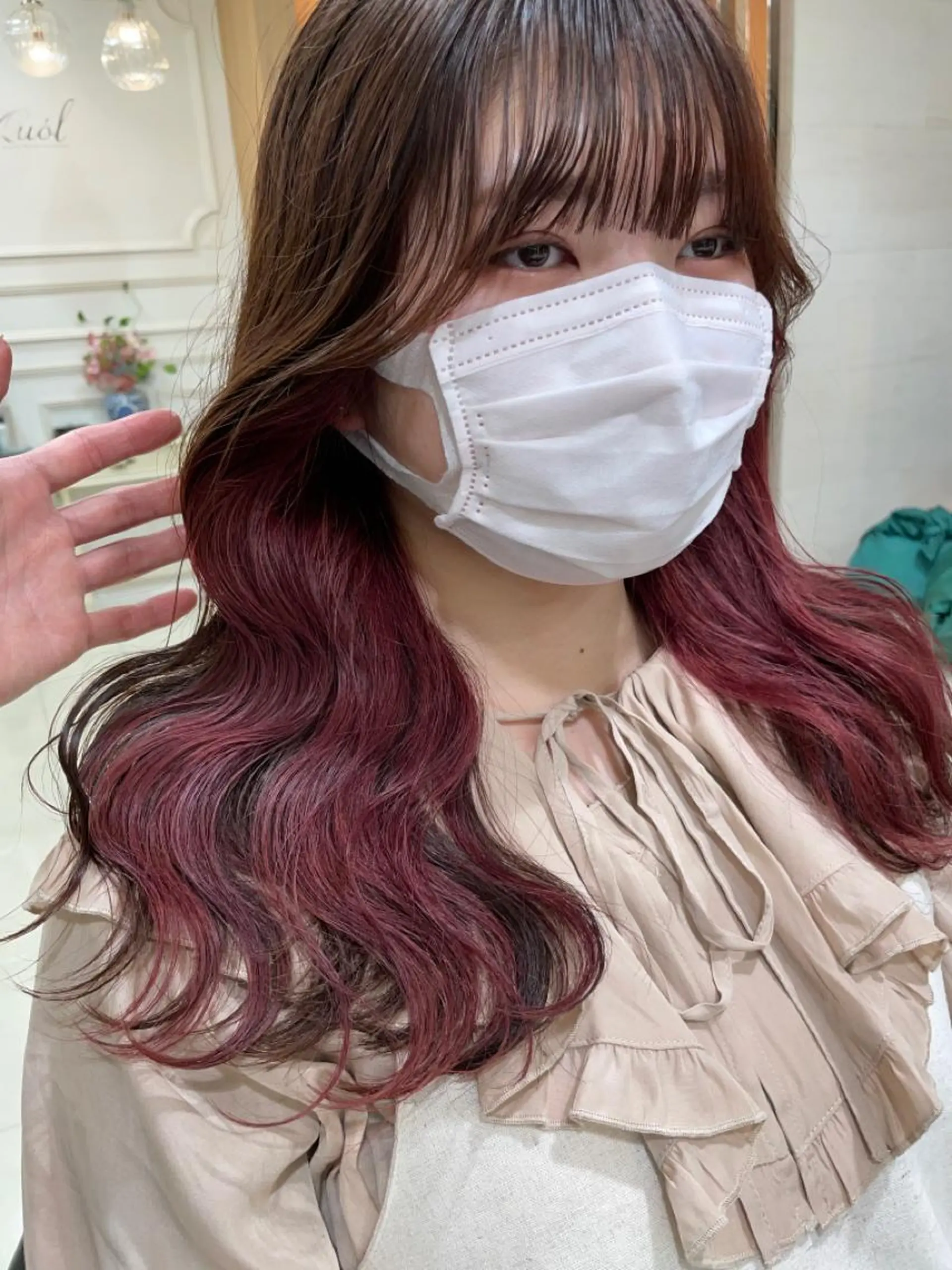 カラー イヤリングカラー インナーカラー 【髪風船】上大岡店所属・齋藤 尋真のヘアスタイル