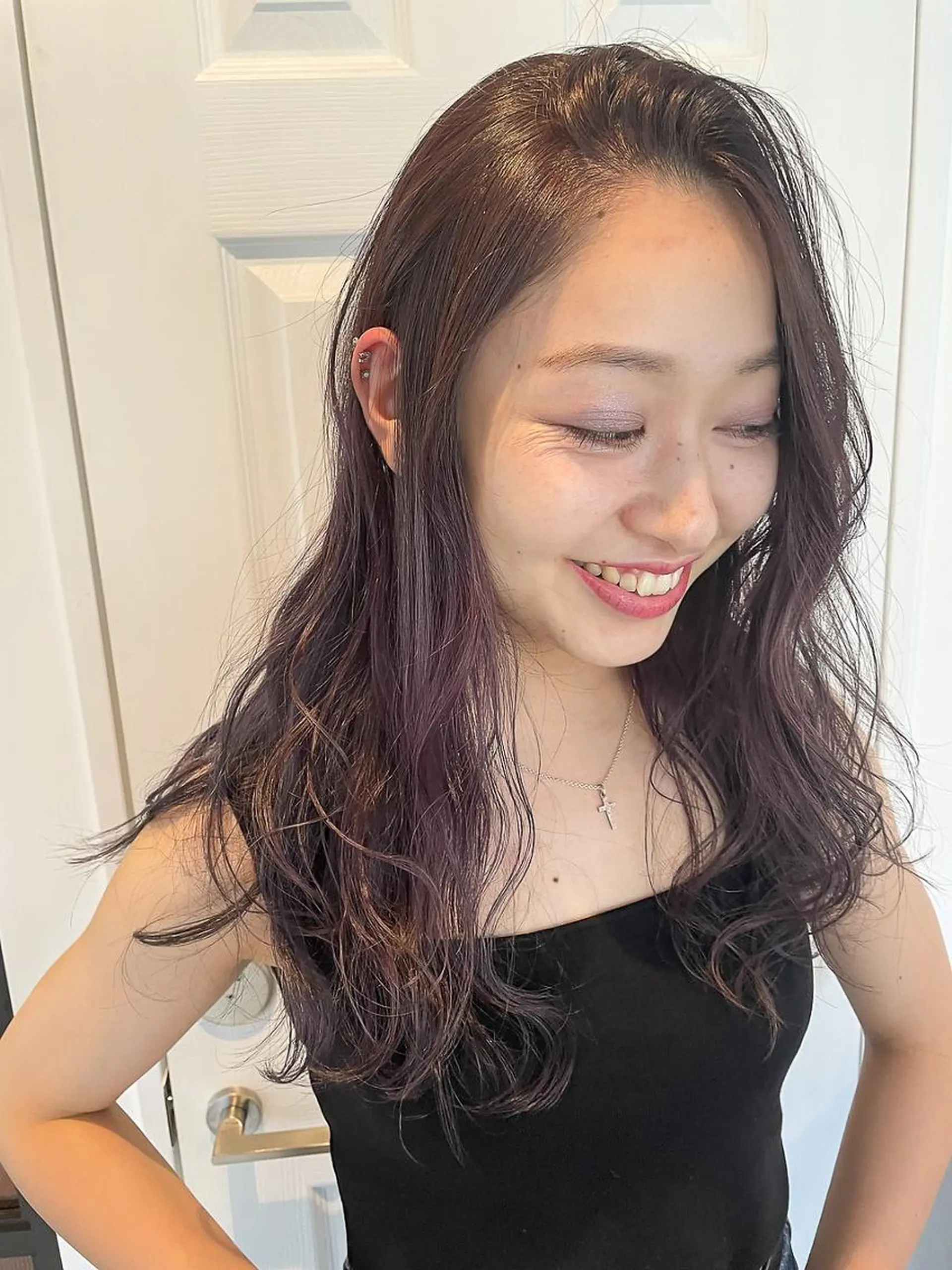 ミディアム カラー パーマ ショートボブ ミディアムパーマ アディクシーカラー ブリーチ ブロンド カット ヘアカラー トリートメント CEINE【セーヌ】 三軒茶屋のヘアスタイル