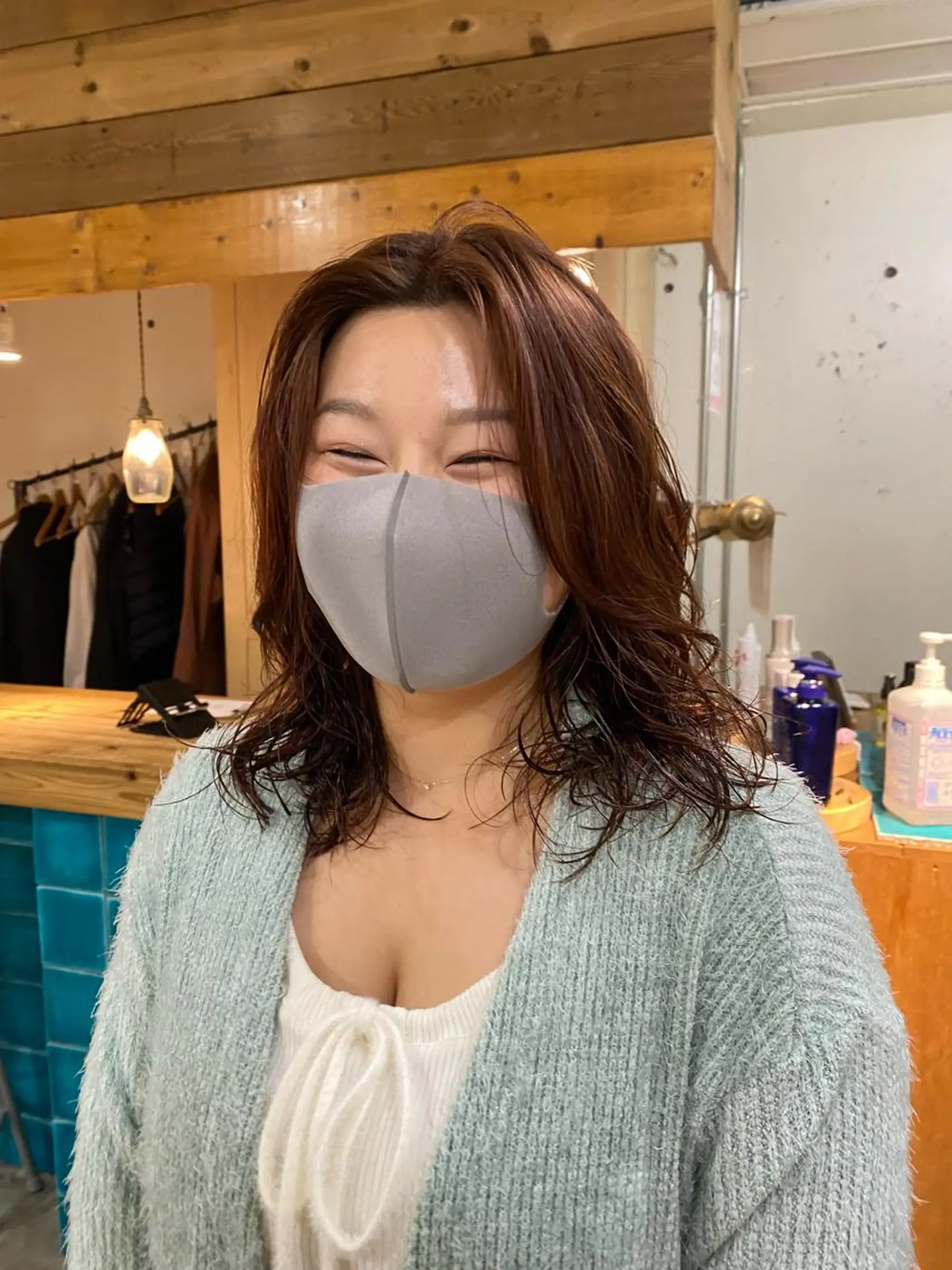 ミディアム パーマ longtemps所属・竹内 柚子のヘアスタイル