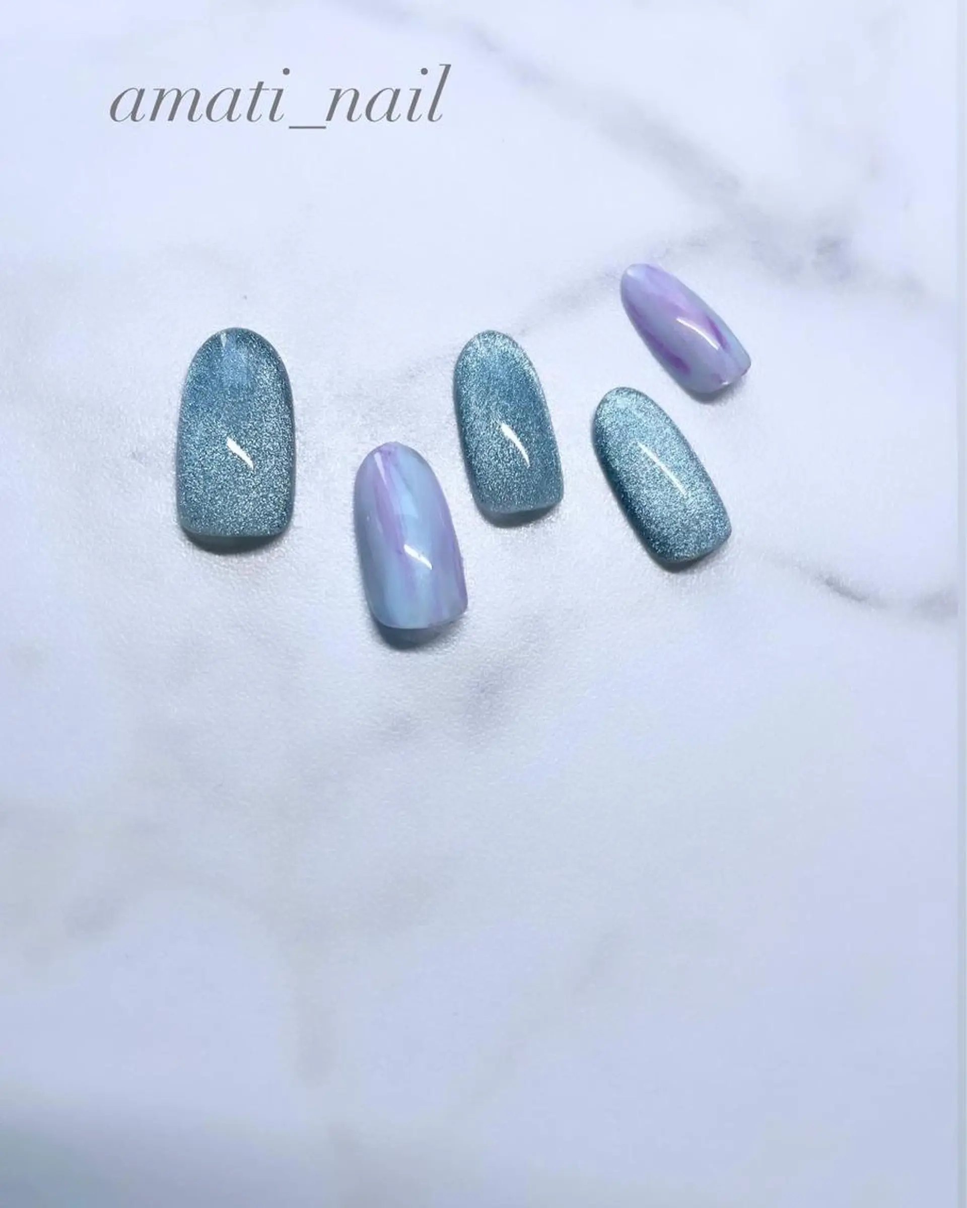 ネイル マグネットネイル ミラーネイル ニュアンスネイル ワンカラーネイル 春ネイル amati_nail TAKAKOのネイルデザイン