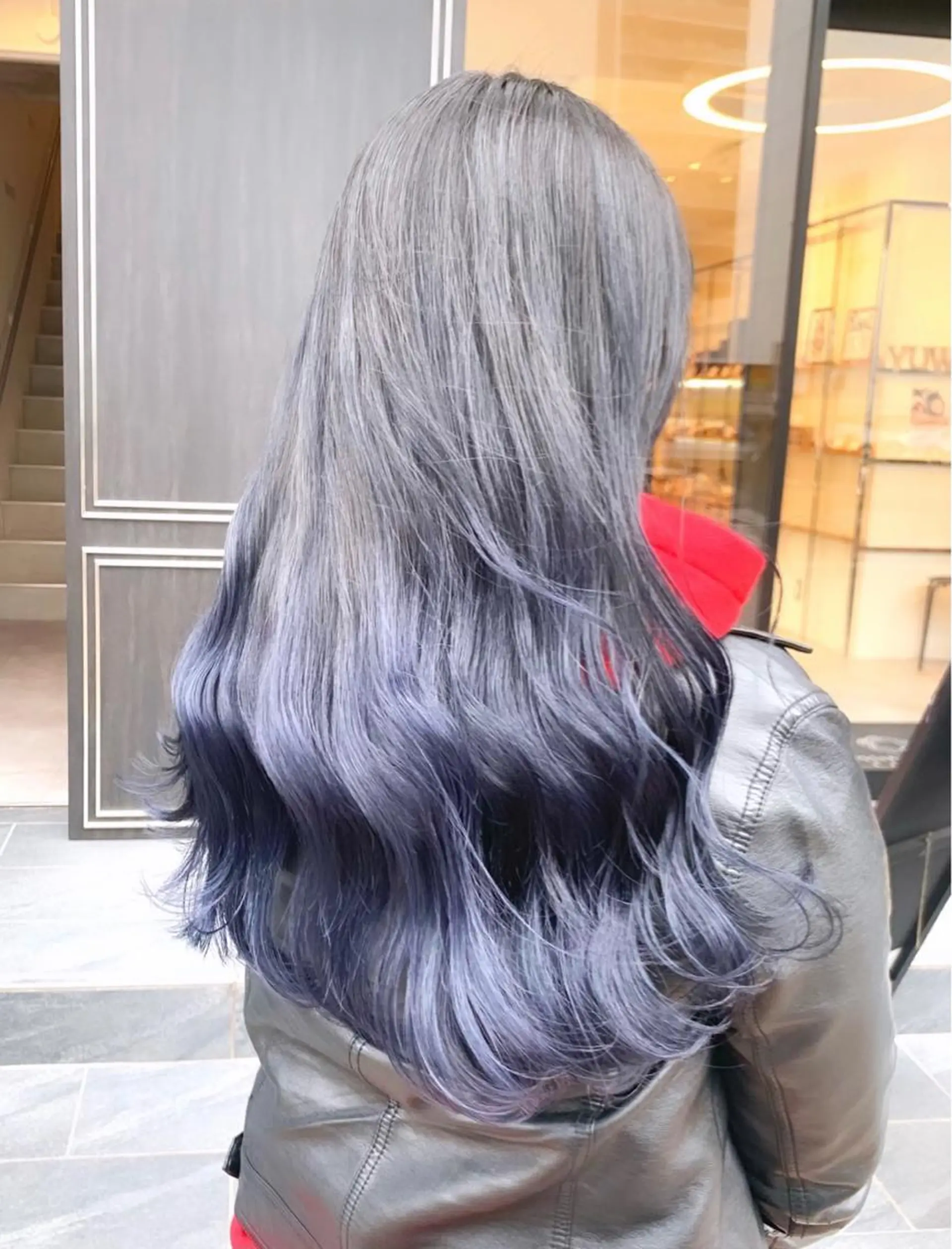 ロング カラー ヘアアレンジ ブリーチ ネイビーカラー DEAN栄店所属・DEAN マツオカマコのヘアスタイル
