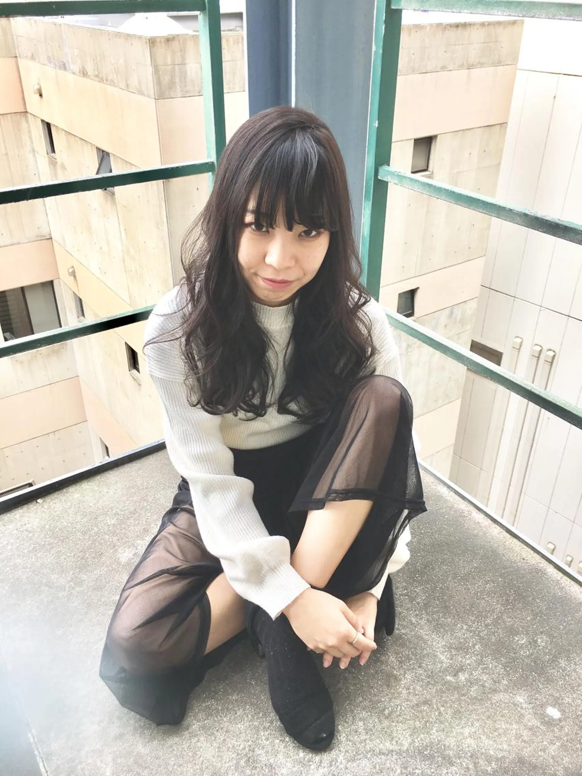ロング カラー パーマ ロング 仁 ジンのヘアスタイル