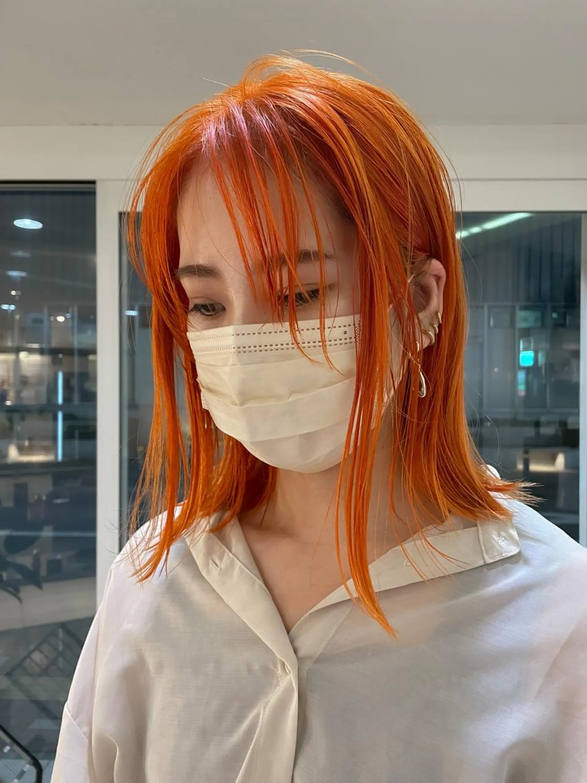 ミディアム カラー ハイトーン/ブリーチ /ウルフ⛓️MAKIのヘアスタイル