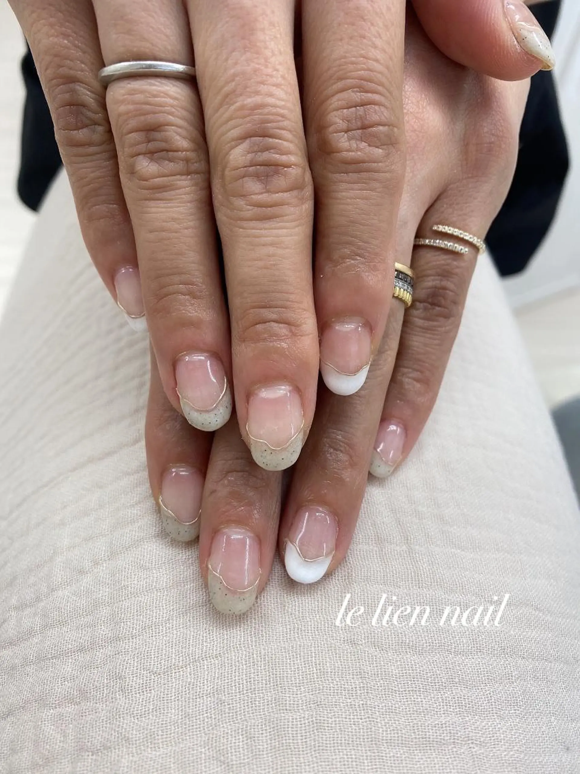 ネイル フレンチネイル ジェルネイル ミラーネイル le lien nailのネイルデザイン