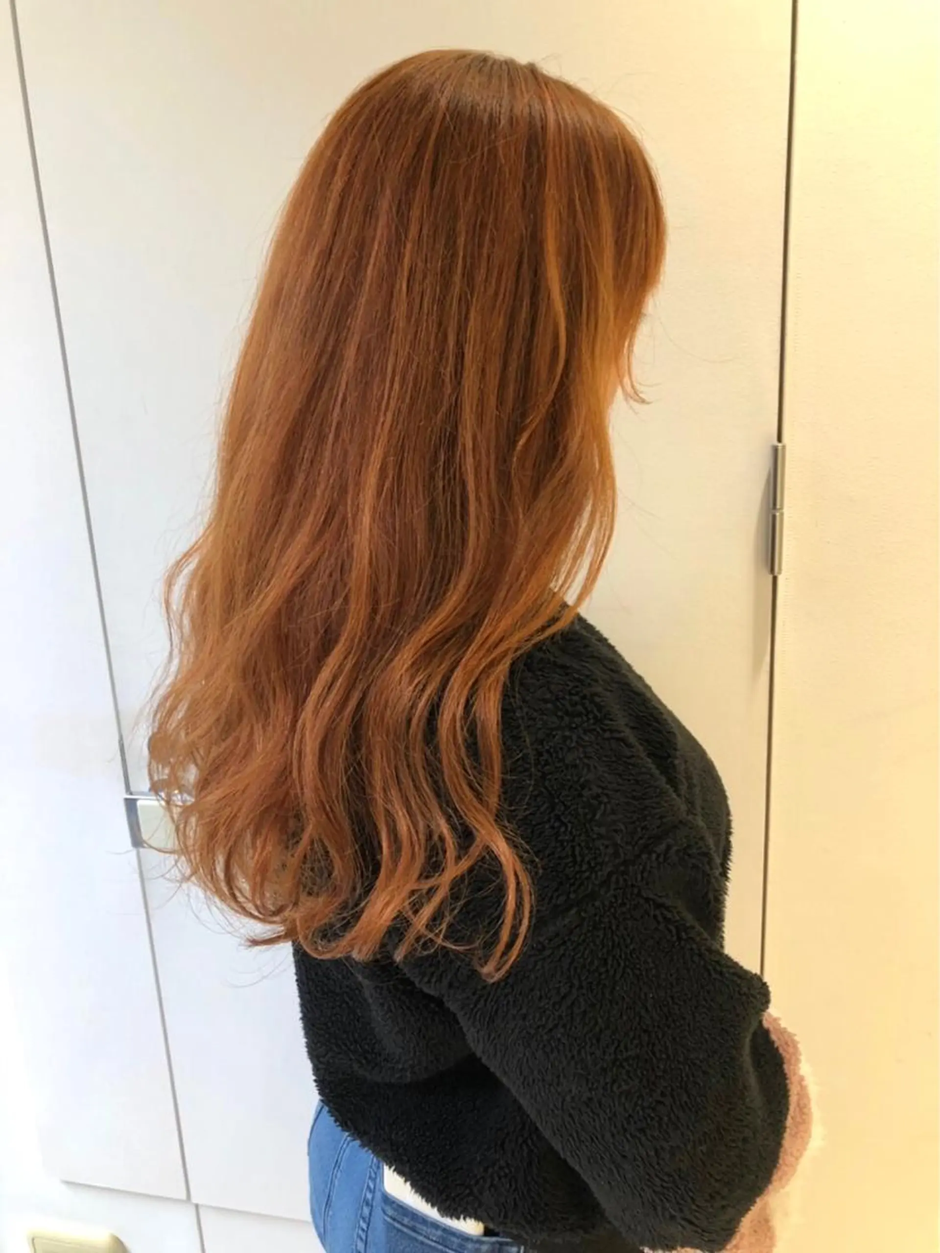ロング カラー ベージュカラー オレンジ オレンジベージュ ロング GO TODAY  SHAiRE SALON岡山所属・Sana/ 耳ツボ/インナーのヘアスタイル