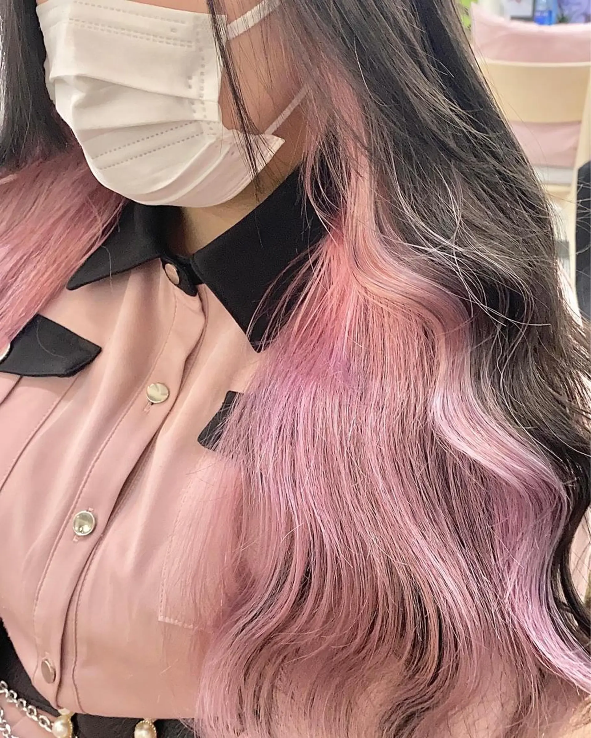ロング カラー ピンクカラー カット ヘアカラー トリートメント ヘアセット 💘カラー特化美容師 尾崎拓己のヘアスタイル