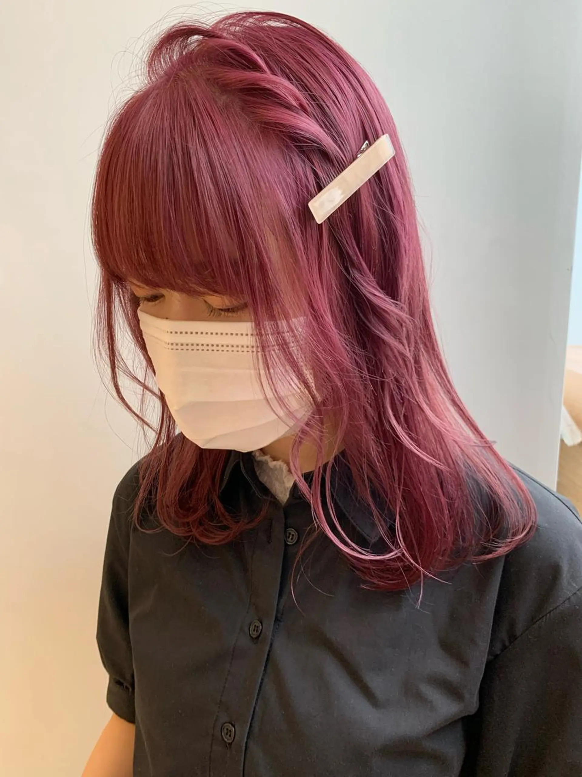 セミロング カラー ブリーチ ケアブリーチ ピンクカラー カット ヘアカラー トリートメント Le'a渋谷所属・インナーエクステ渋谷 🦋KAJIのヘアスタイル