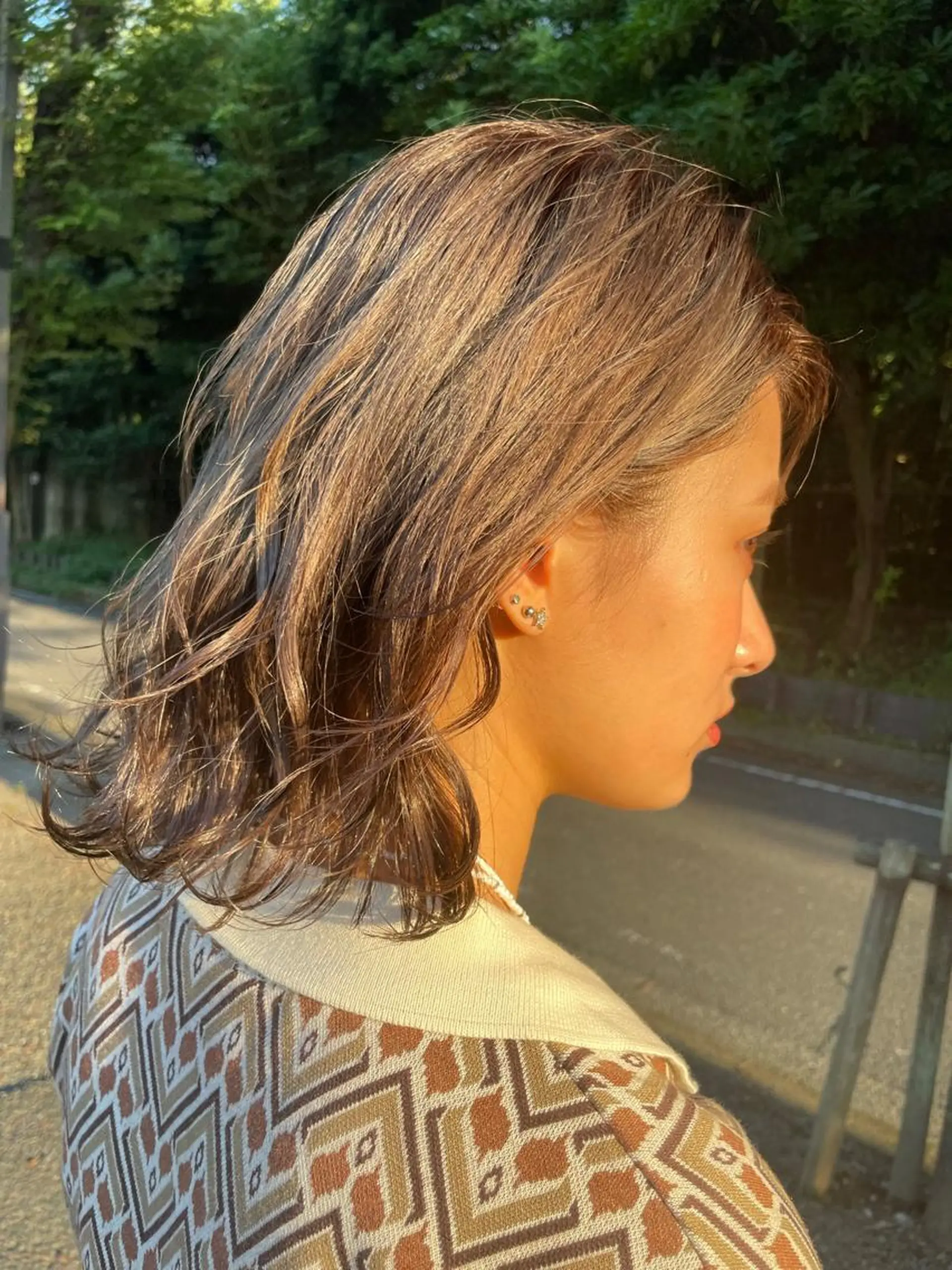 ミディアム ハイトーン/暖色/ 眉/メイク/Rinaのヘアスタイル