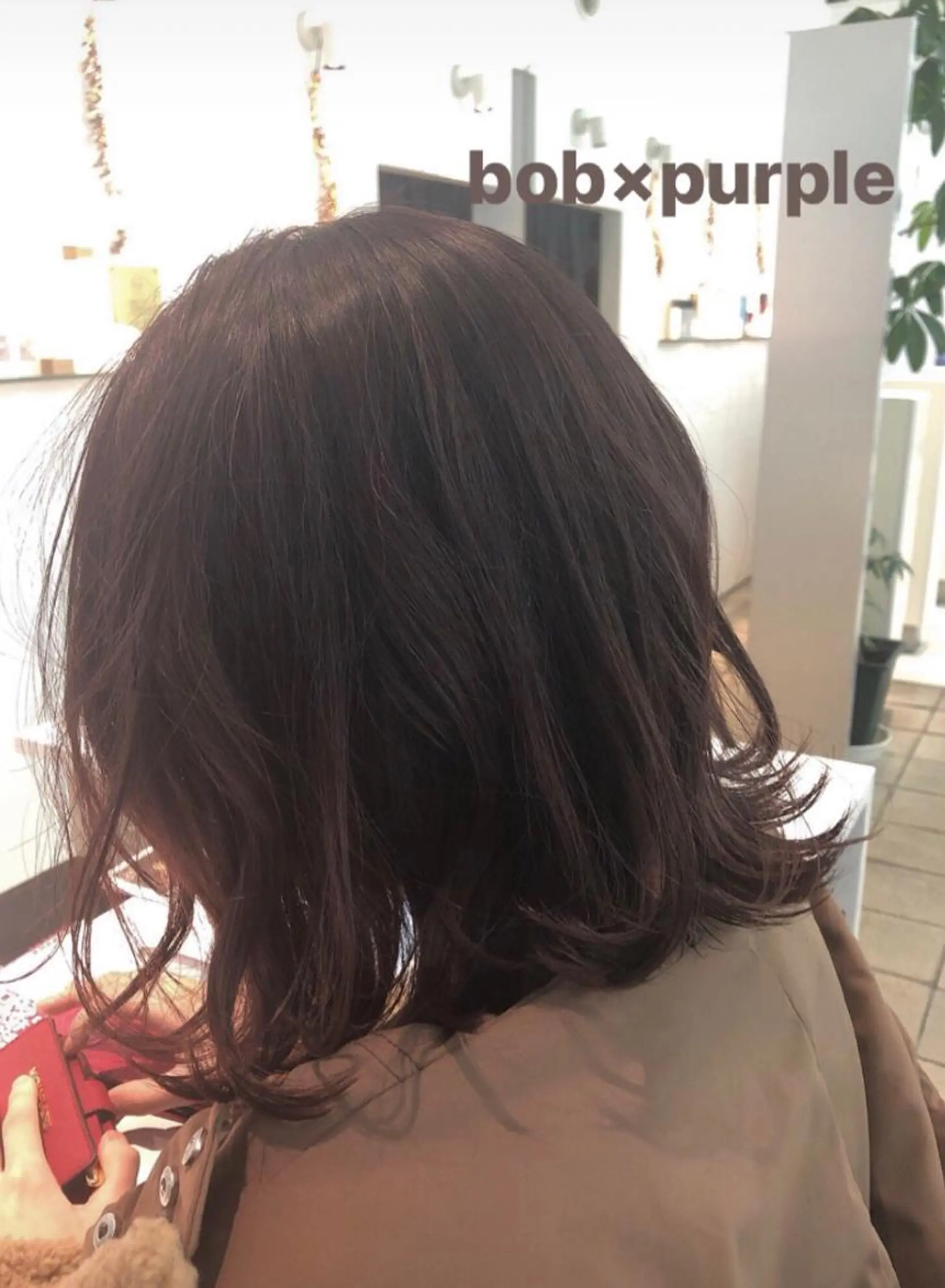 ミディアム カラー ブリーチ イルミナカラー ブリーチなしカラー パープルカラー カット ヘアカラー トリートメント 尾島 光季のヘアスタイル