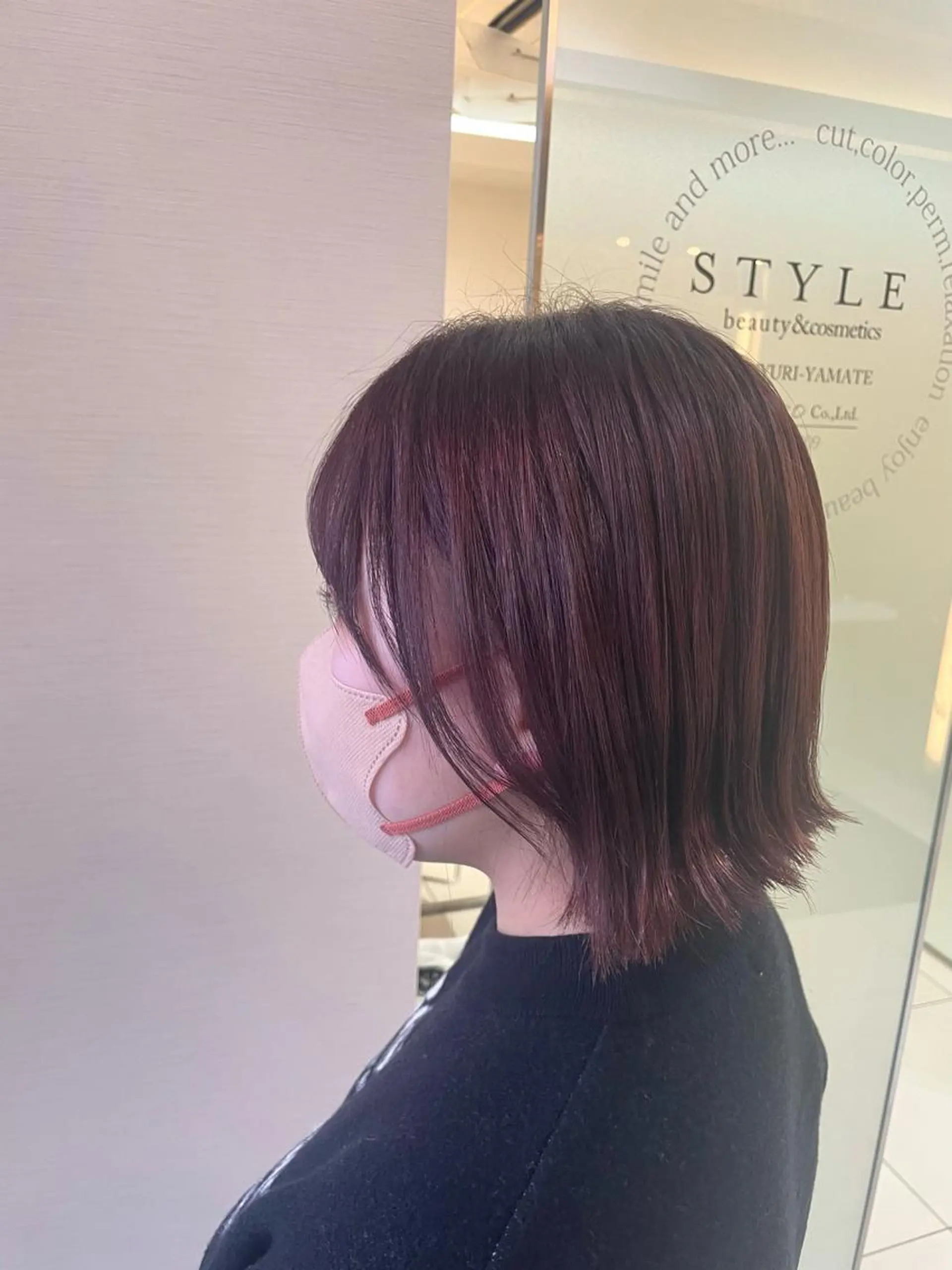 ショート カラー ブリーチ ブリーチなしカラー ピンクカラー ヘアカラー トリートメント ヘッドスパ 韓国/透明感カラー さなのヘアスタイル