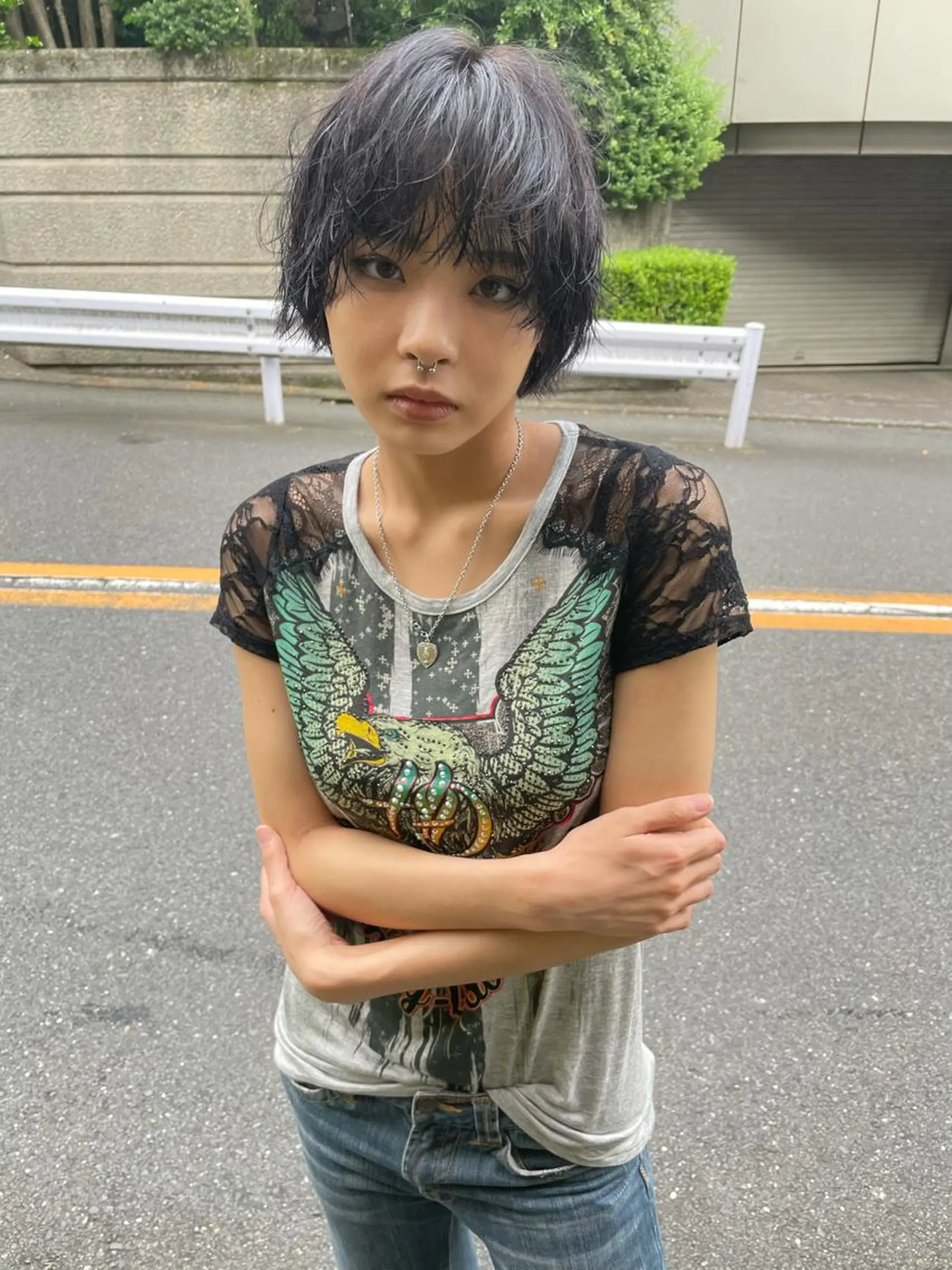 ショート カラー バレイヤージュ ブリーチ ケアブリーチ デザインカラー ダブルカラー カット ヘアカラー トリートメント ヘアセット スパイラルパーマ 🌐hina⭐️のヘアスタイル