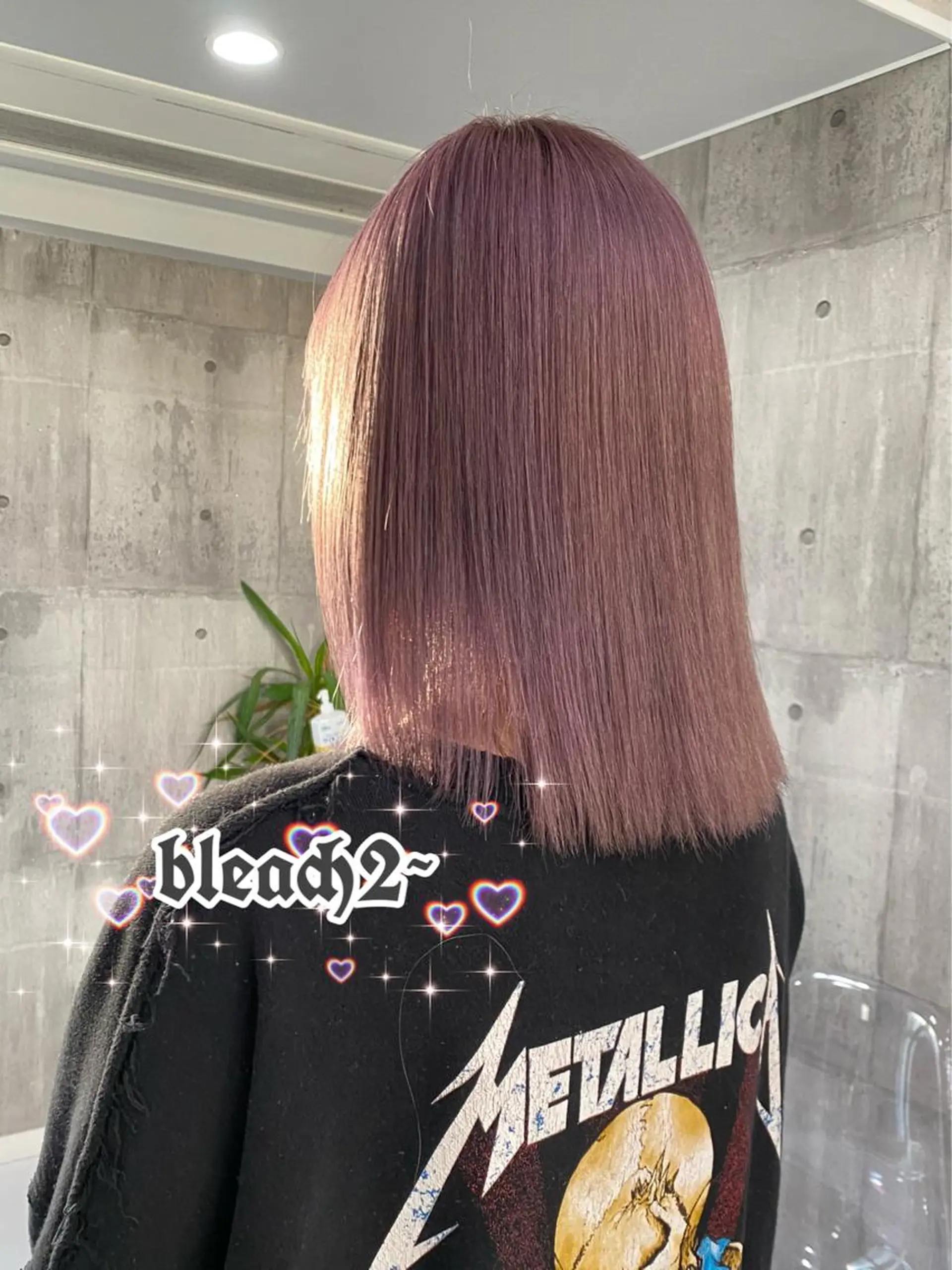 セミロング アッシュ アッシュグレー アッシュグレージュ ミストバング ピンクブラウン ハイトーン×エクステ 💞くるみのヘアスタイル