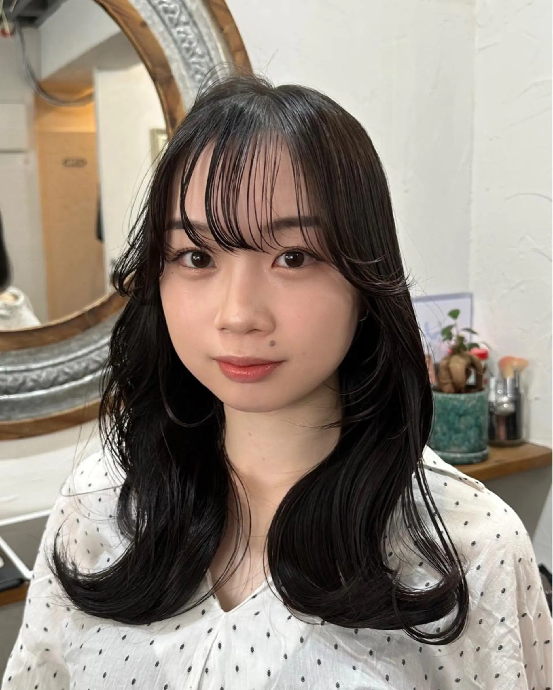 ロング カラー 切りっぱなしボブ ショートボブ バレイヤージュ ベージュカラー 黒髪 カット ヘアカラー トリートメント フリーランス所属・韓国ヘア レイヤー くびれヘアMATSUのヘアスタイル
