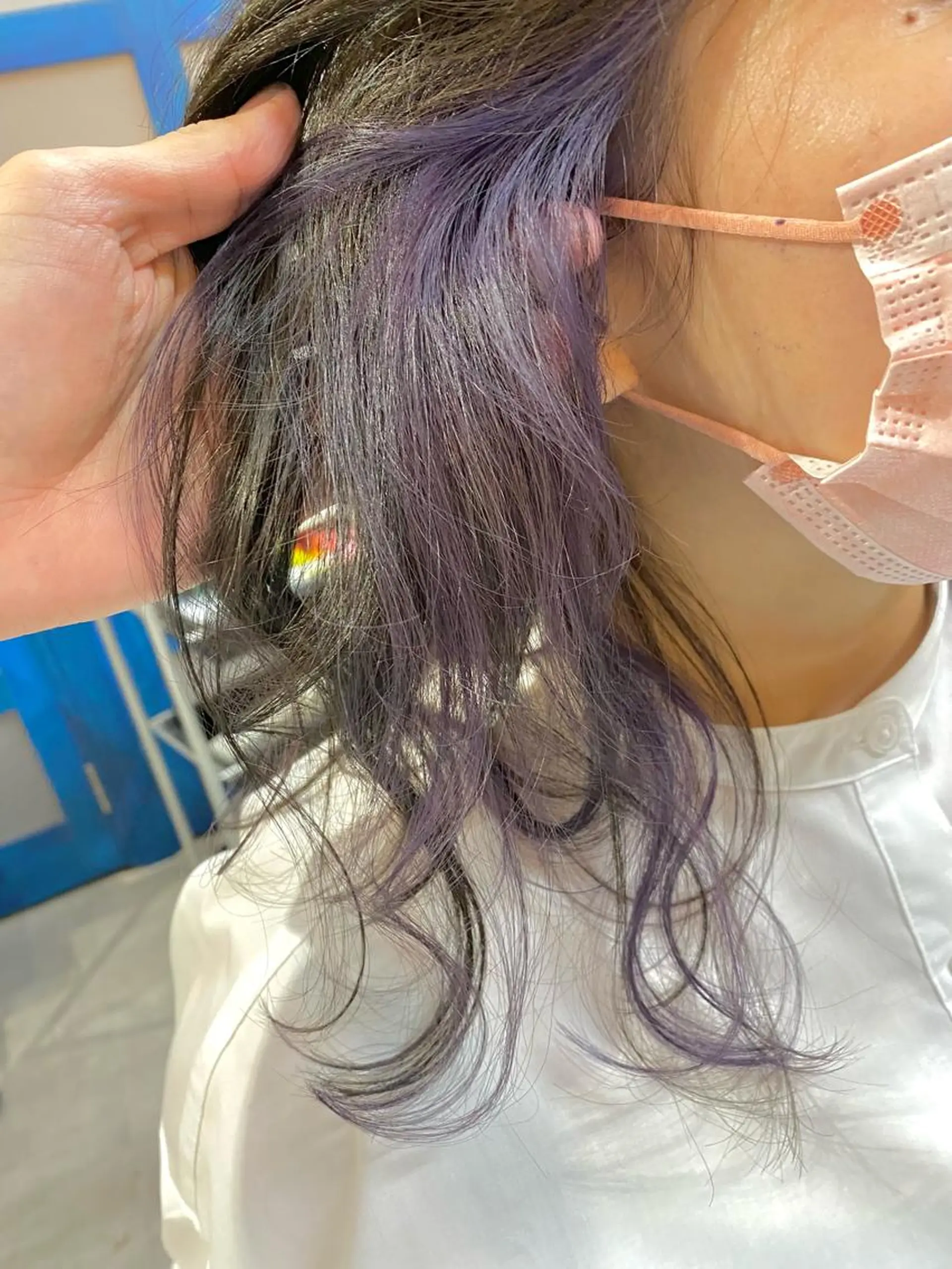 ミディアム パープルカラー カット ヘアカラー トリートメント SABO 草薙店【サボ】所属・⭐️ボブ&ショート 特化⭐️大輝⭐️のヘアスタイル